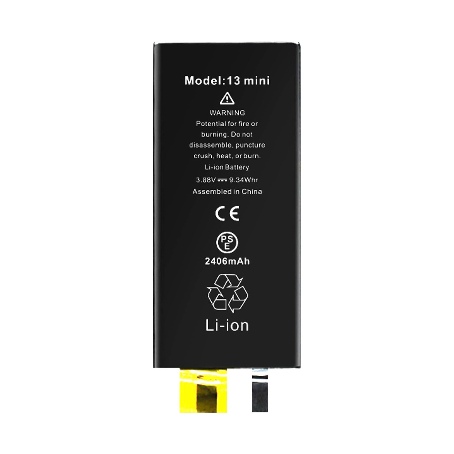 Pièce détachée AVIZAR iPhone 13 Mini Sans BMS, 2406mAh