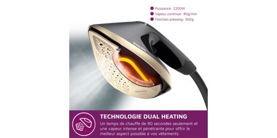 Défroisseur vapeur PHILIPS AIS8540/80 solution de repassage All-in-One Gris, 6 bars, 1.2L amovible