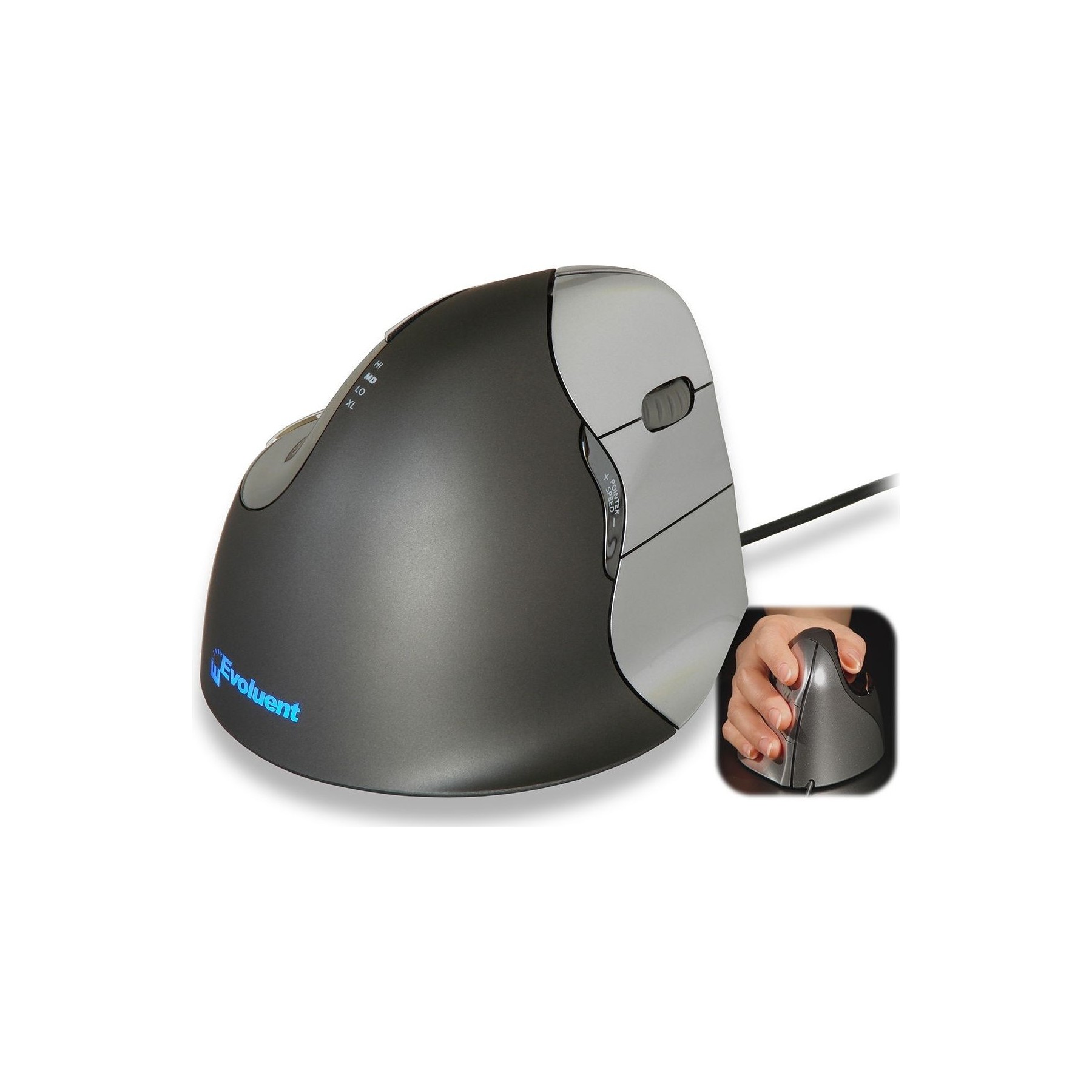 Souris filaire EVOLUENT Verticale 4 pour droitier 2600dpi USB 5b