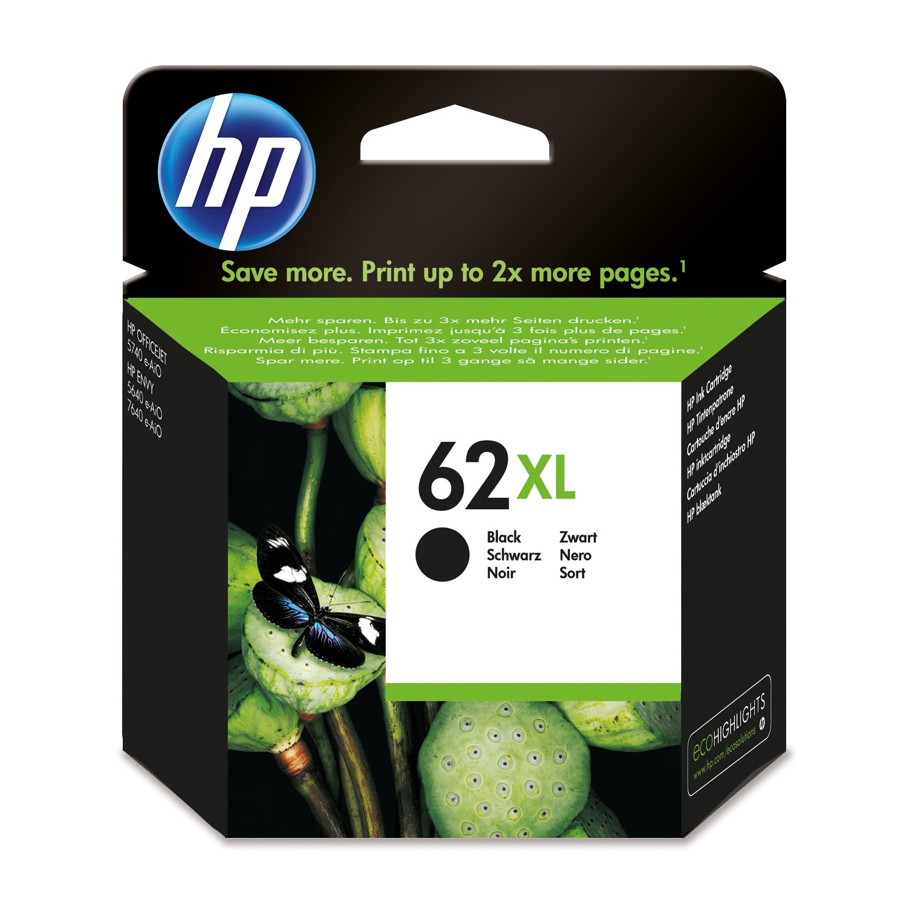 Cartouche d'encre HP Originale 62 XL Haute Capacité Noire - C2P05AE