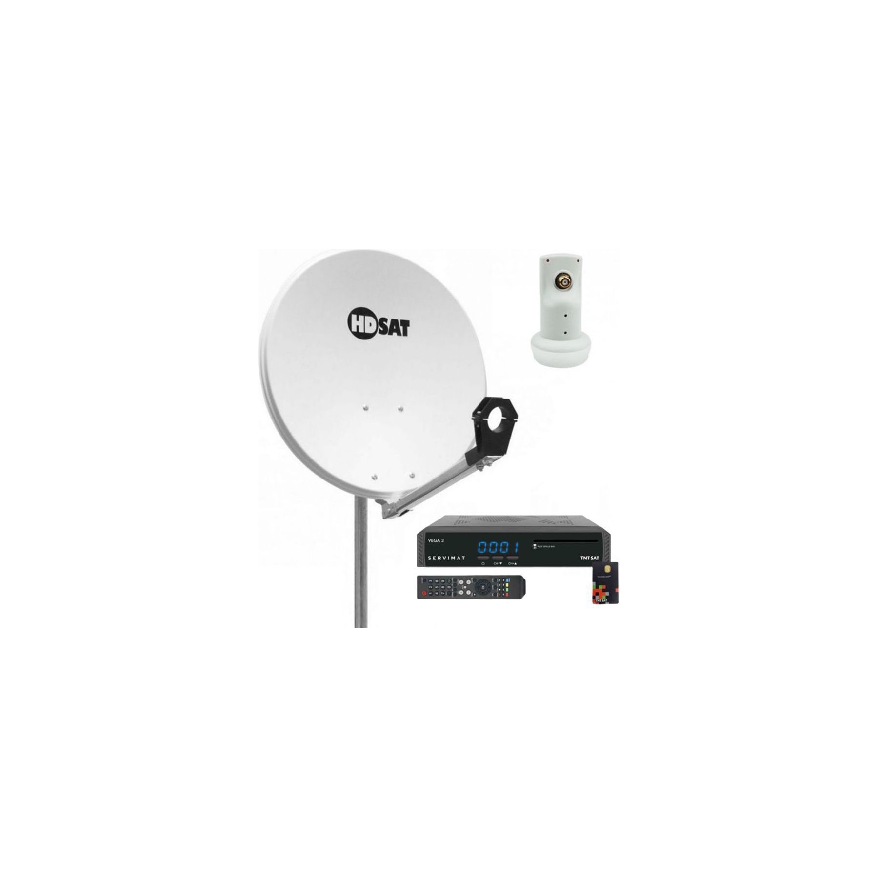 Antenne parabolique HDSAT Pack Hdsat Parabole Satellite Acier 65cm