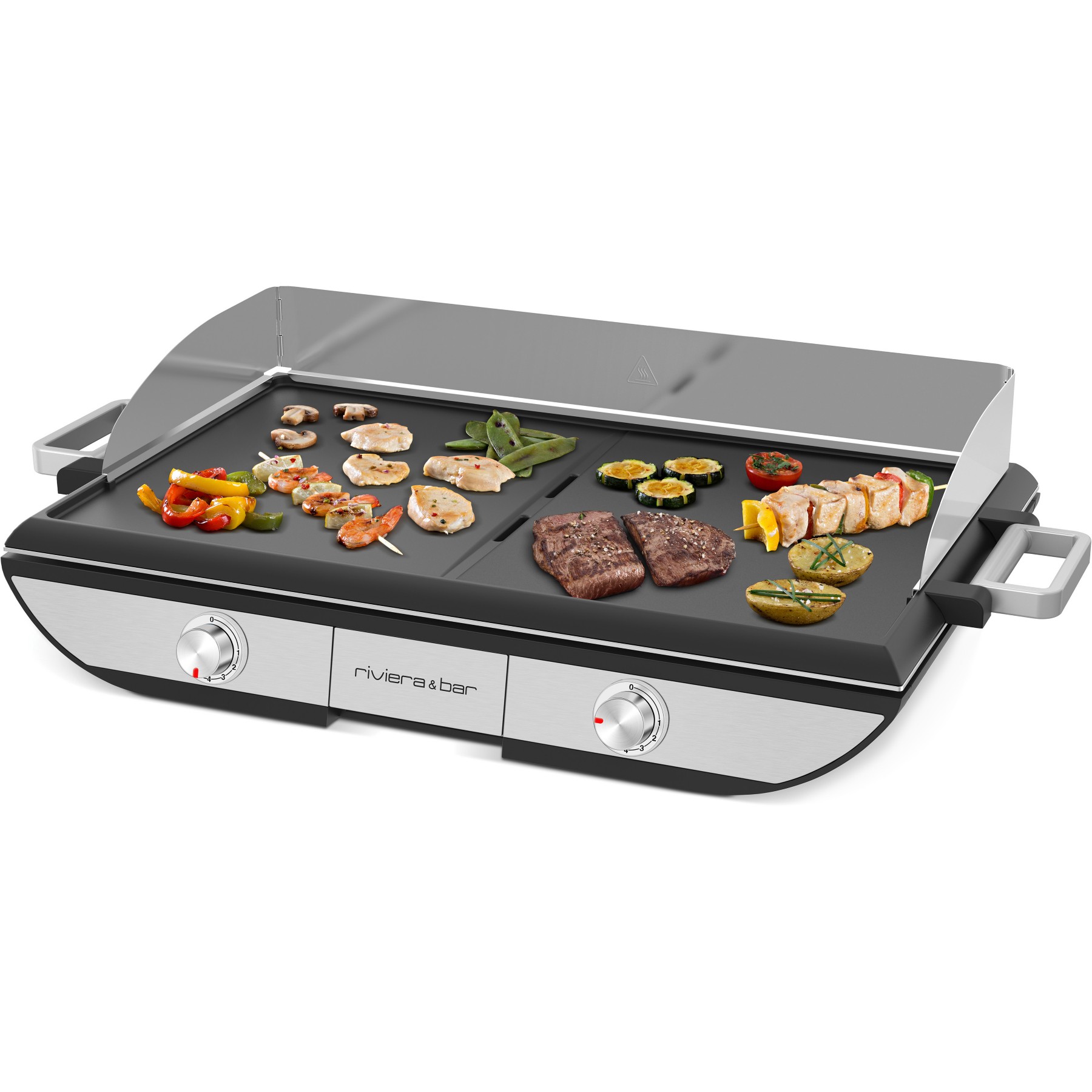 Plancha électrique RIVIERA ET BAR QPL 650 noir gris à poser, 50x30 cm