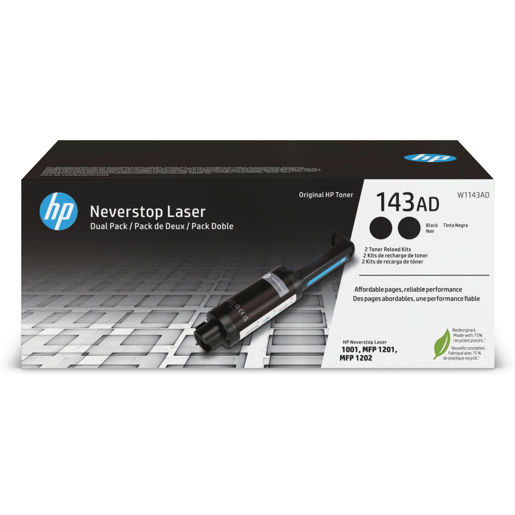 Toner HP 143A Noir Neverstop x2