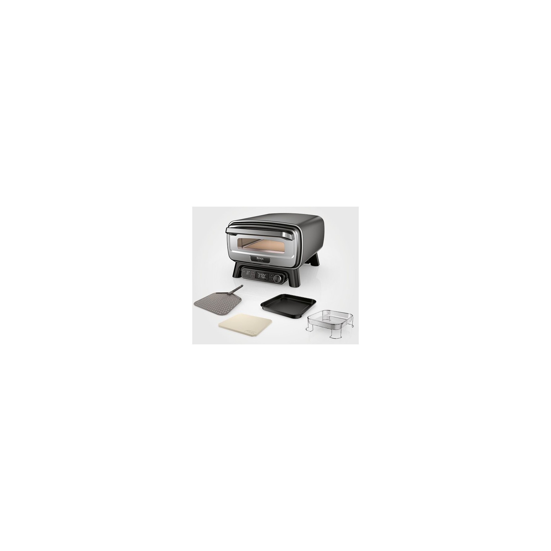 Four à pizza électrique NINJA MO201EU inox noir pizza 30 cm, fonction air fryer, thermostat digital pour usage en extérieur