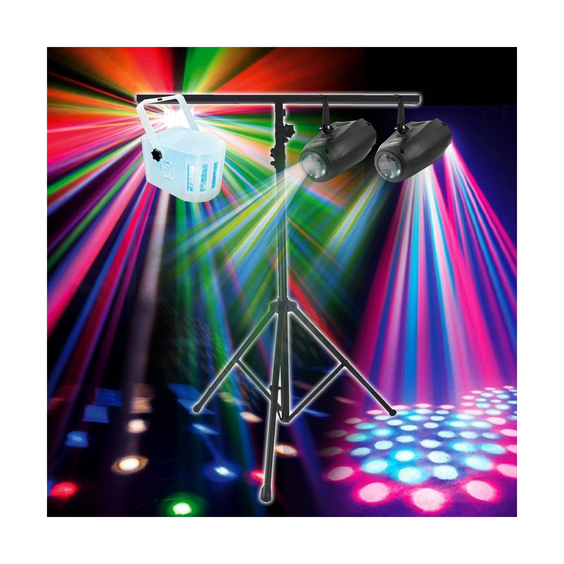 Jeu de lumières VARYTEC PACK LIGHT EFFETS DERBY 4 LEDs RGBW + 2