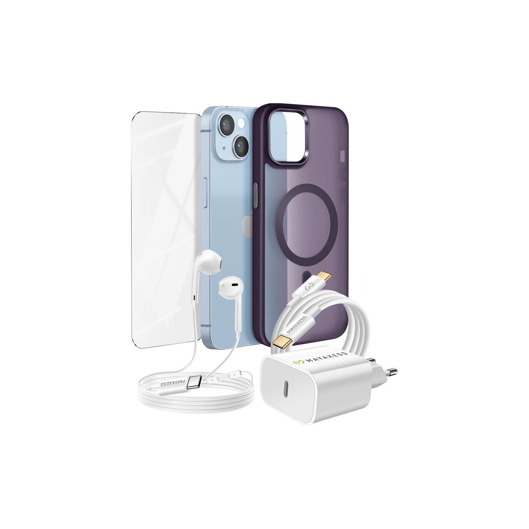 Pack MAYAXESS pour iPhone 14 Protection Charge Audio