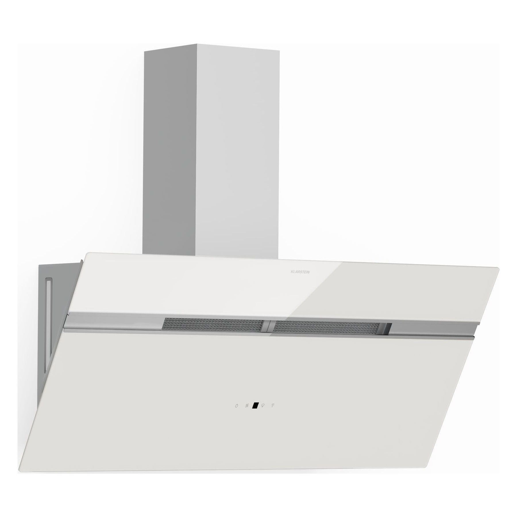 Hotte décorative murale inclinée KLARSTEIN Alina 90 cm 690 m³/h CEE A++ Blanc