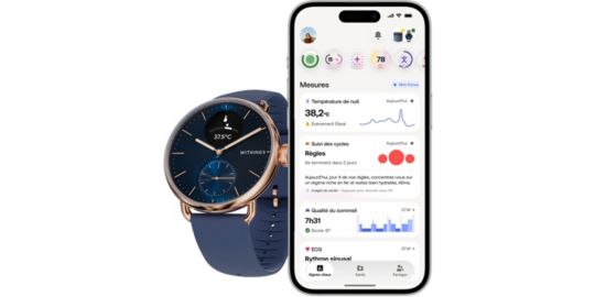 Montre santé WITHINGS Scanwatch 2 38mm Rose Gold Bleue