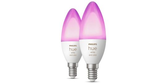Ampoule LED connectée PHILIPS HUE E14 White&Color Ambiance Flamme pack 2