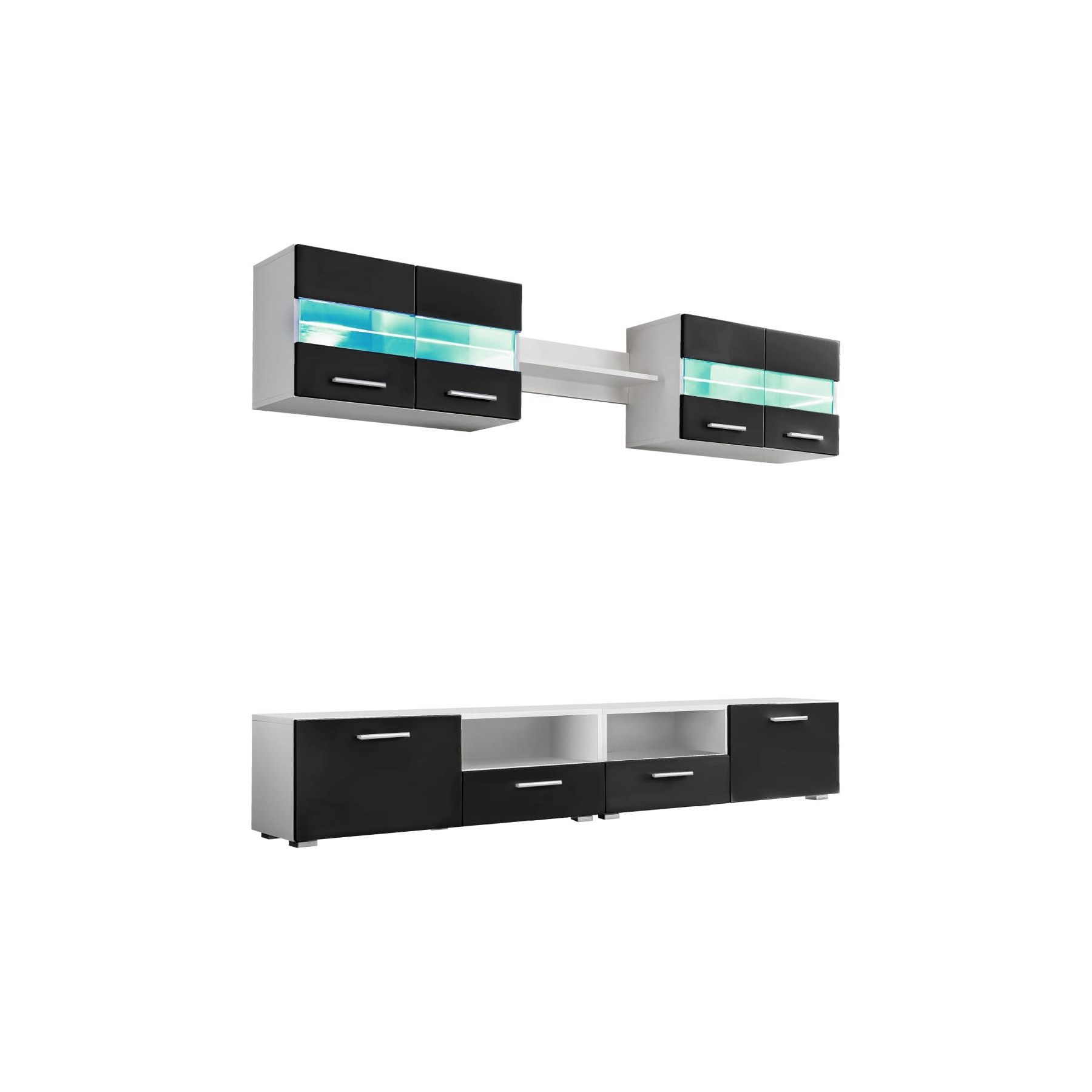 Meuble TV HELLOSHOP26 Ensemble Meuble TV mural pour 5 pièces a