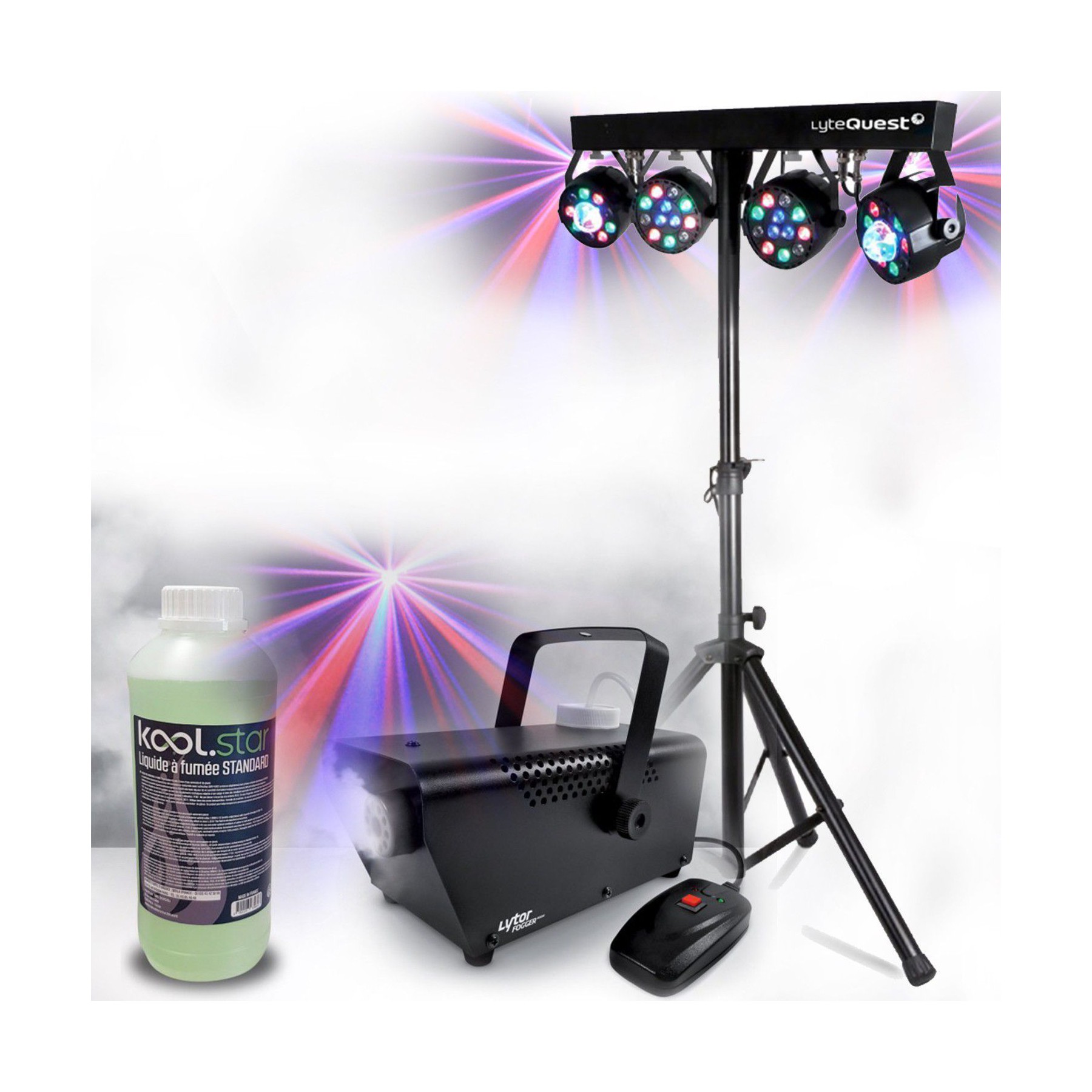 Jeu de lumières KOOL.STAR Portique Lumières, Machine à fumée, 1L