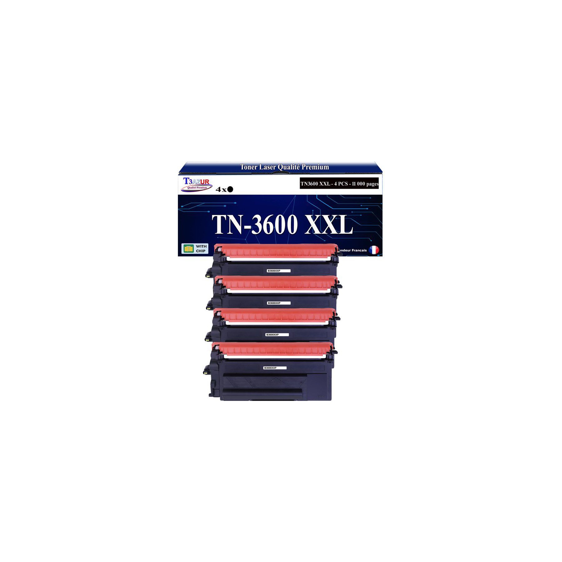 Toner T3AZUR Pour Brother HL-L5210DN HL-L6210DW (x4)