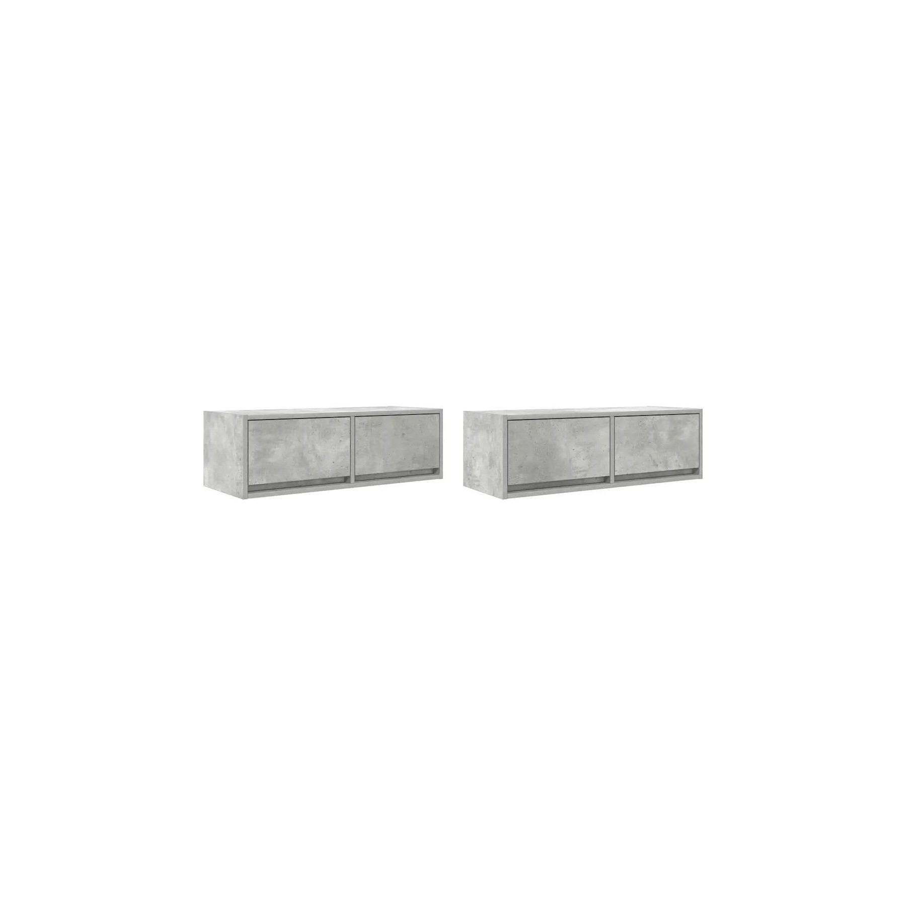 Meuble TV HELLOSHOP26 Lot de 2 meubles TV muraux finition gris