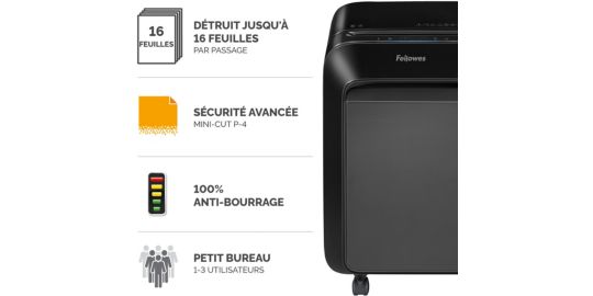 Destructeur FELLOWES MICROSHRED LX210 NOIR