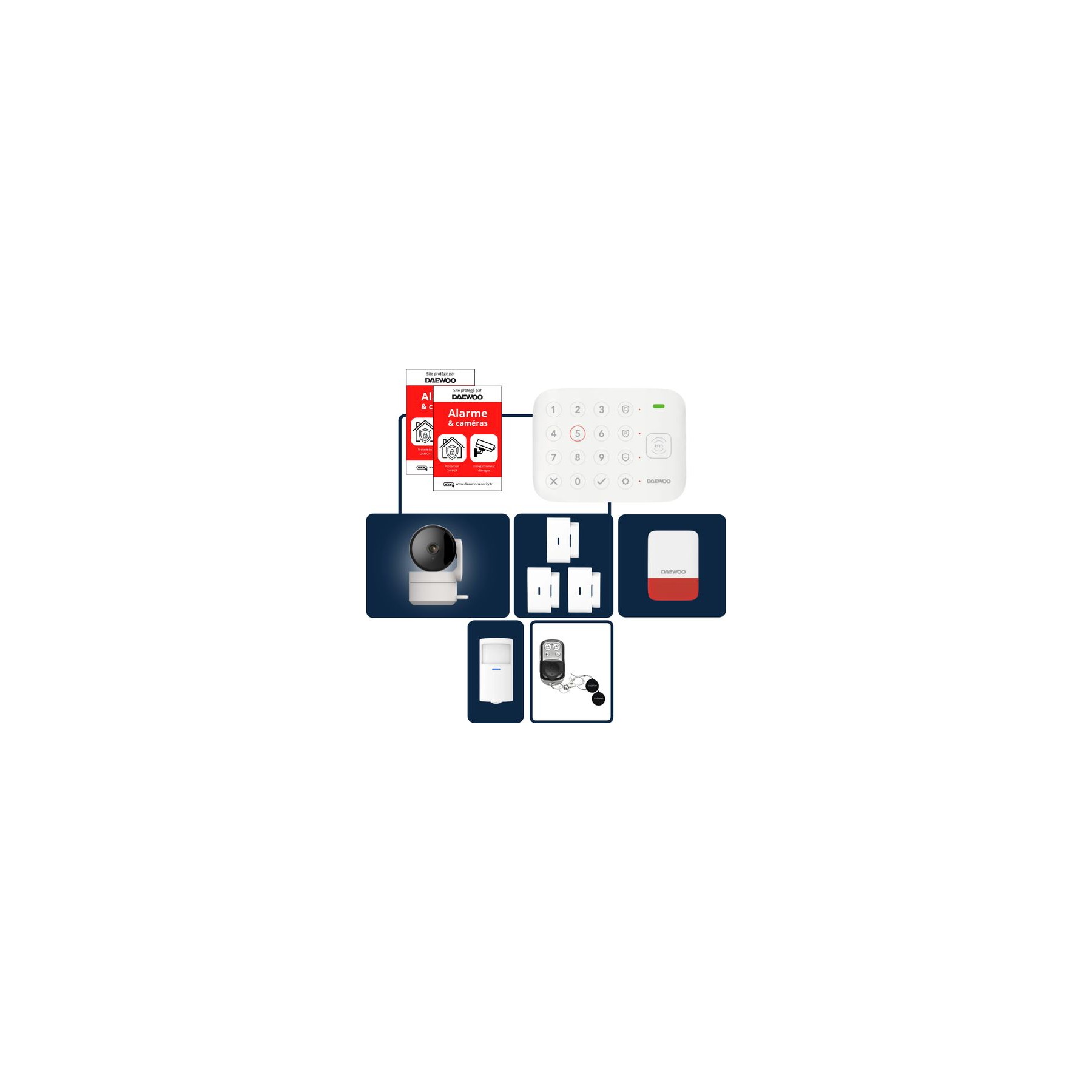 Alarme maison DAEWOO Pack Vigilia VIG501 Wi-Fi + caméra