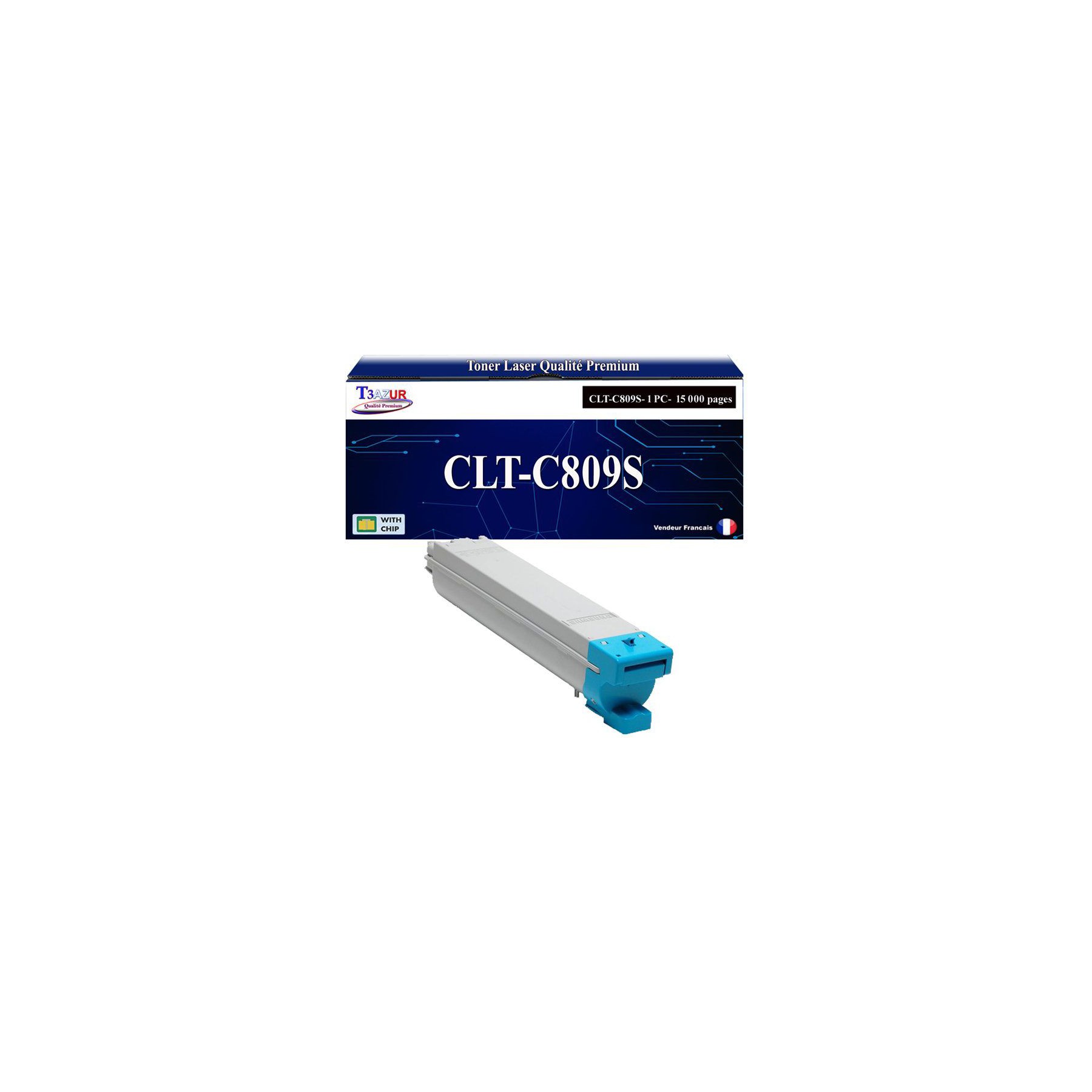 Toner T3AZUR pour Samsung CLX9301NA, CLX9251NA Cyan