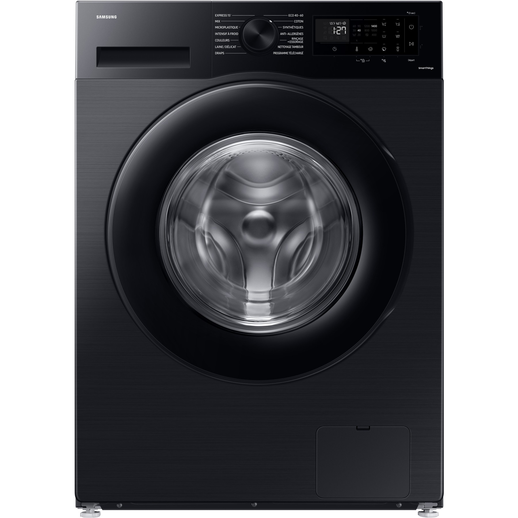 Lave linge hublot SAMSUNG WW80CGC04DAB - 8 kg - 1400 tr/min - Classe A - Moteur induction - Connecté - Noir - Bespoke AI