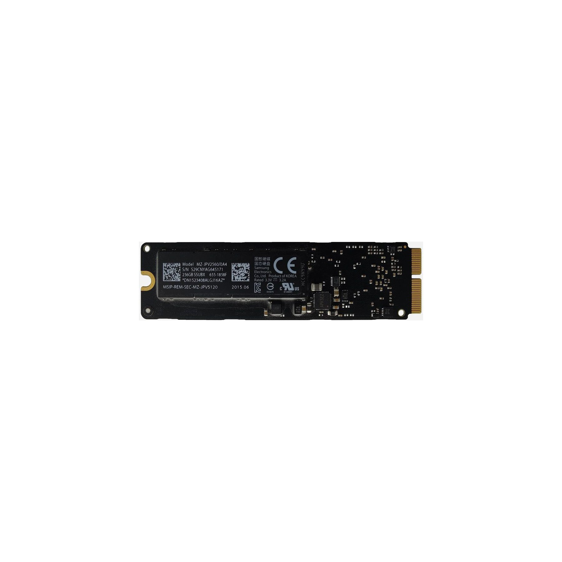 Pièce détachée APPLE Disque SSD 256Go - MBA A1466 / MBP A1502 Reconditionné