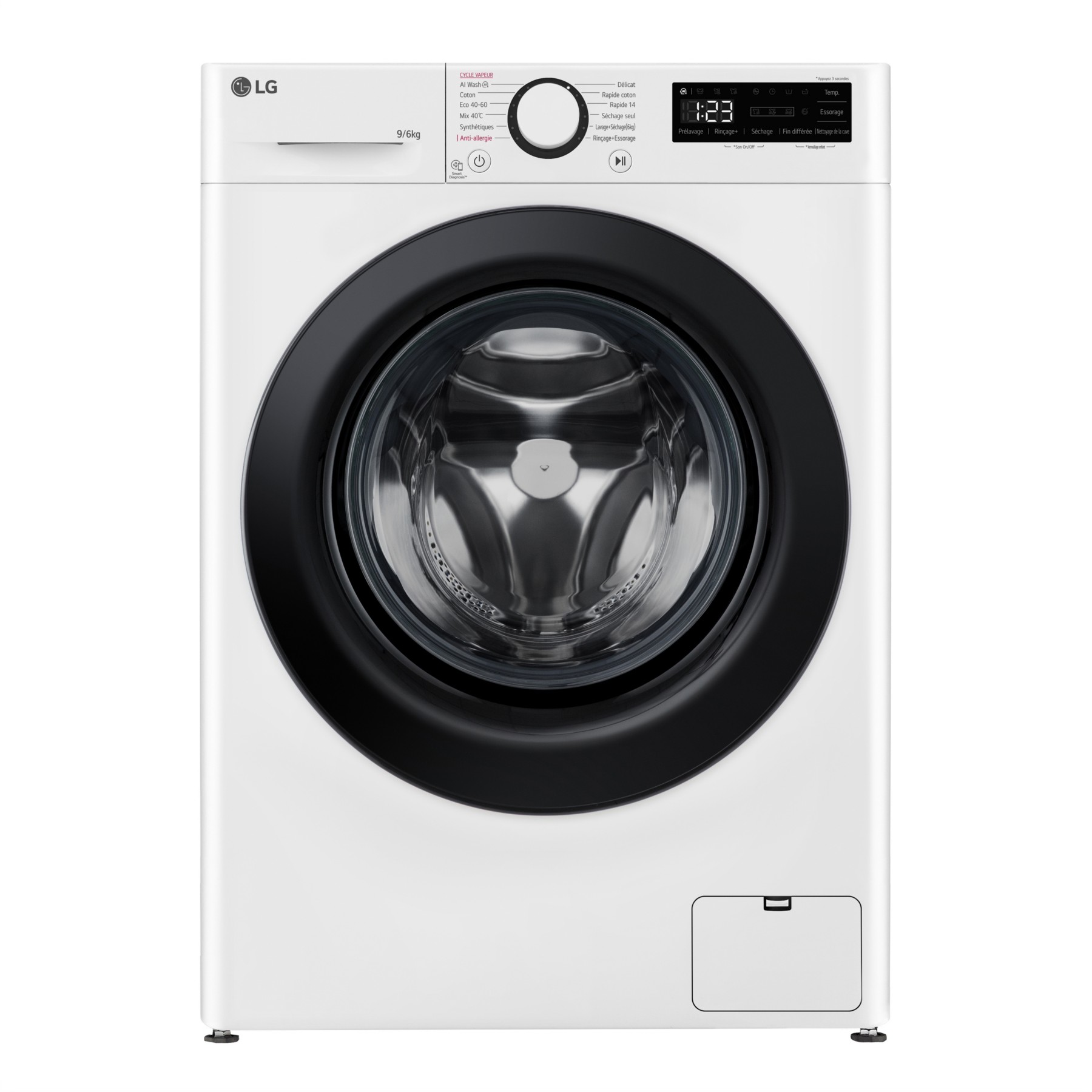 Lave linge séchant hublot LG F964R35WRS - 9/6 kg - 1400 tr/min - Classe D - Moteur direct drive - Connecté