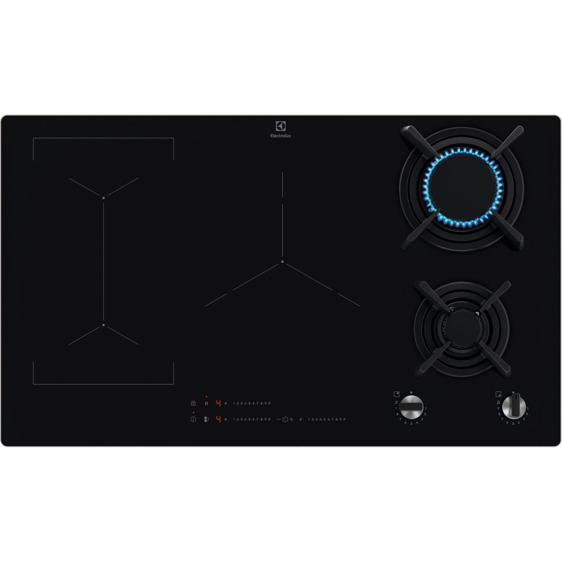 Plaque mixte induction gaz ELECTROLUX KDI951723K - Grande largeur