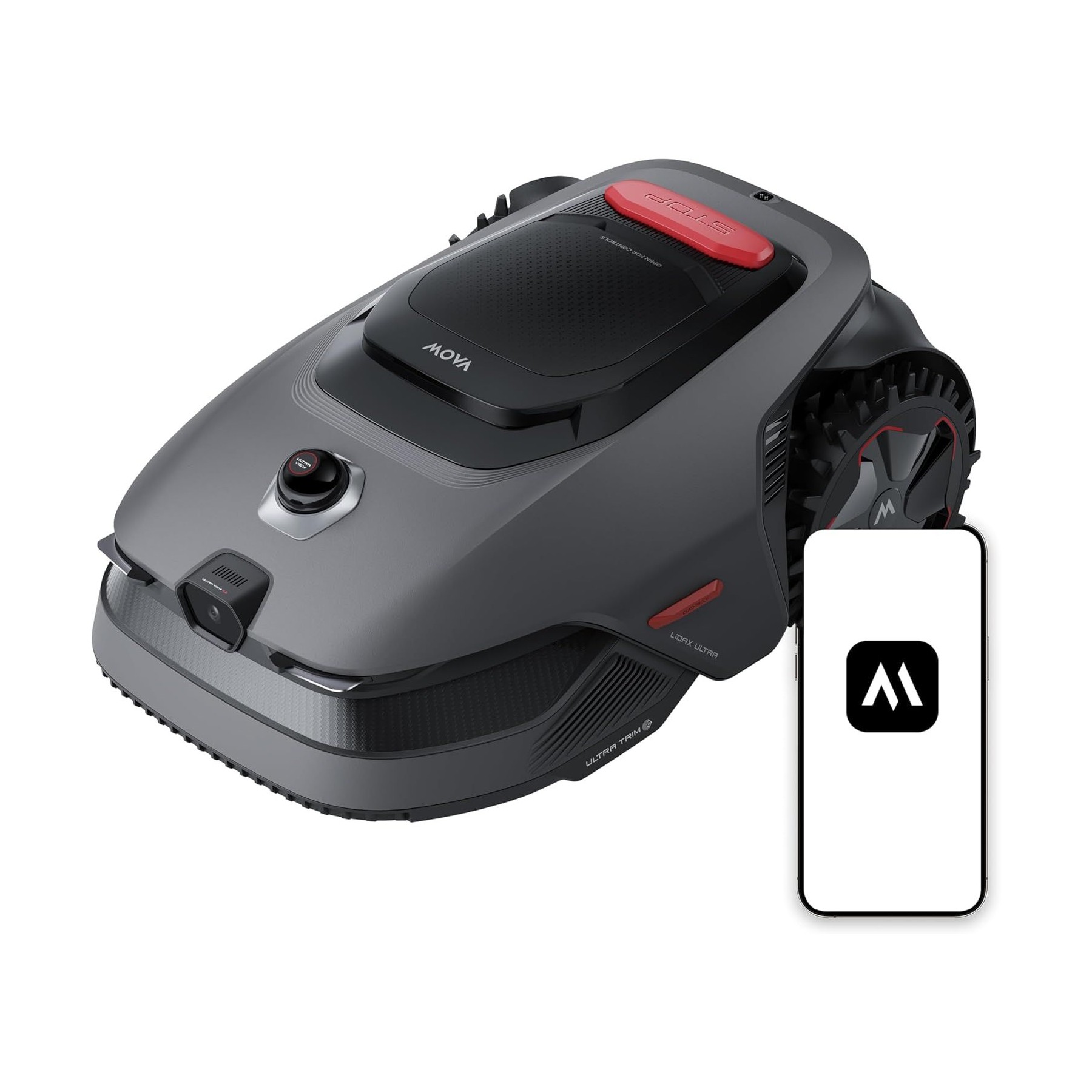 Robot tondeuse MOVA Lidax 800 sans fil périphérique, 800 m² de superficie, hauteur de coupe réglable jusqu'à 10cm