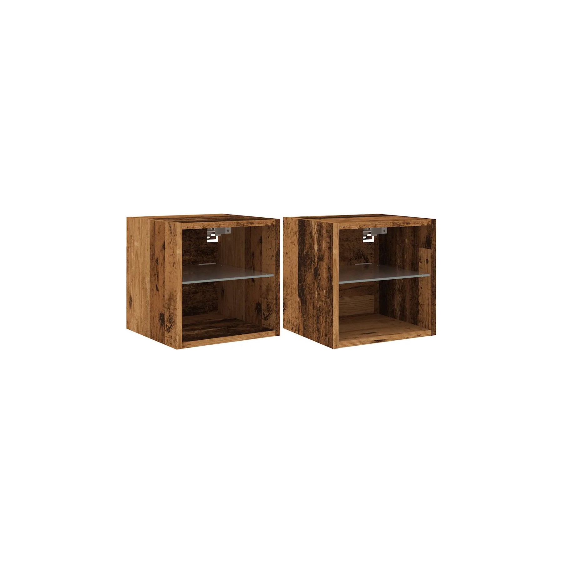 Meuble TV HELLOSHOP26 Lot de 2 meubles TV muraux avec étagère