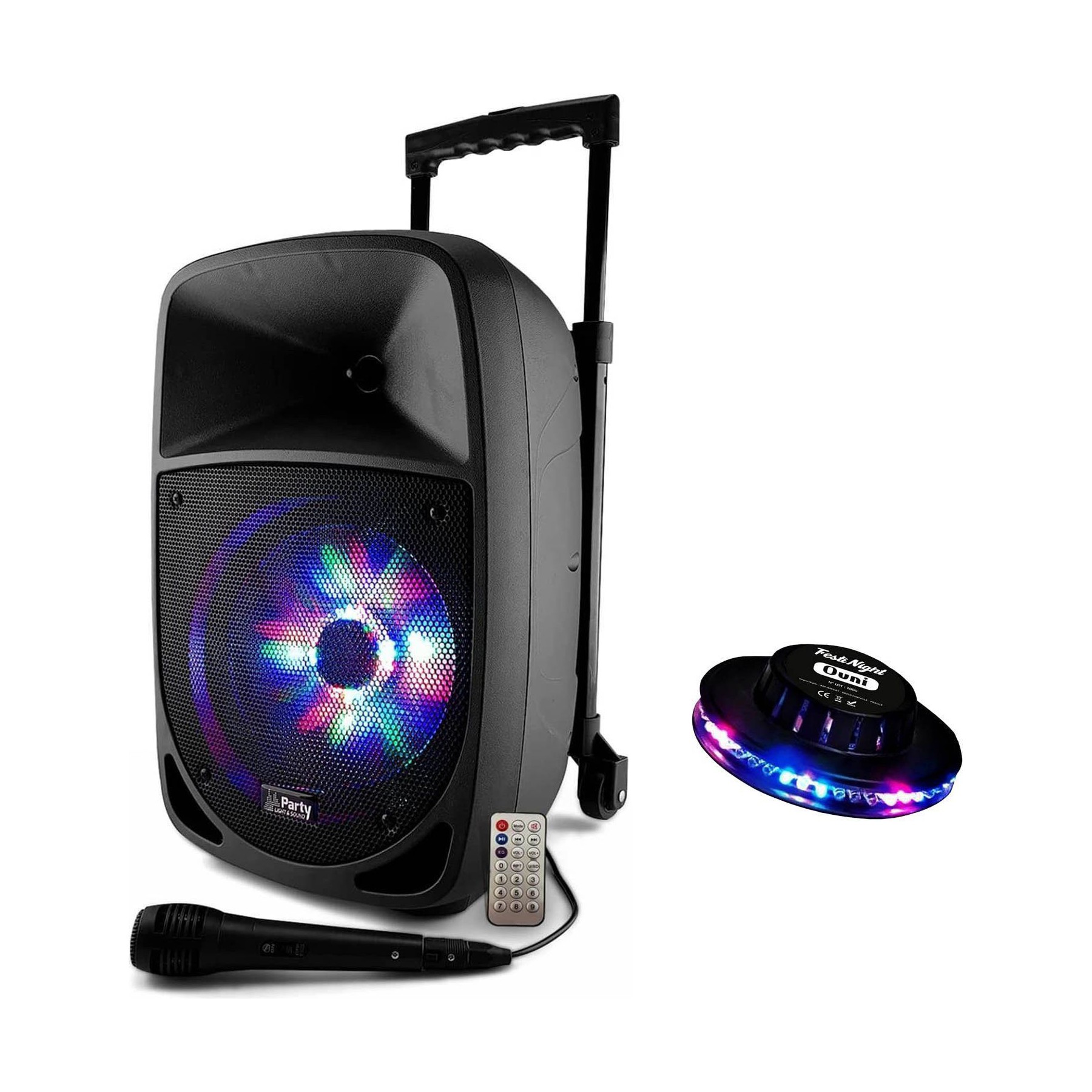 Pack sono PARTY LIGHT&SOUND Enceinte Karaoké PARTY-8LED sur batterie
