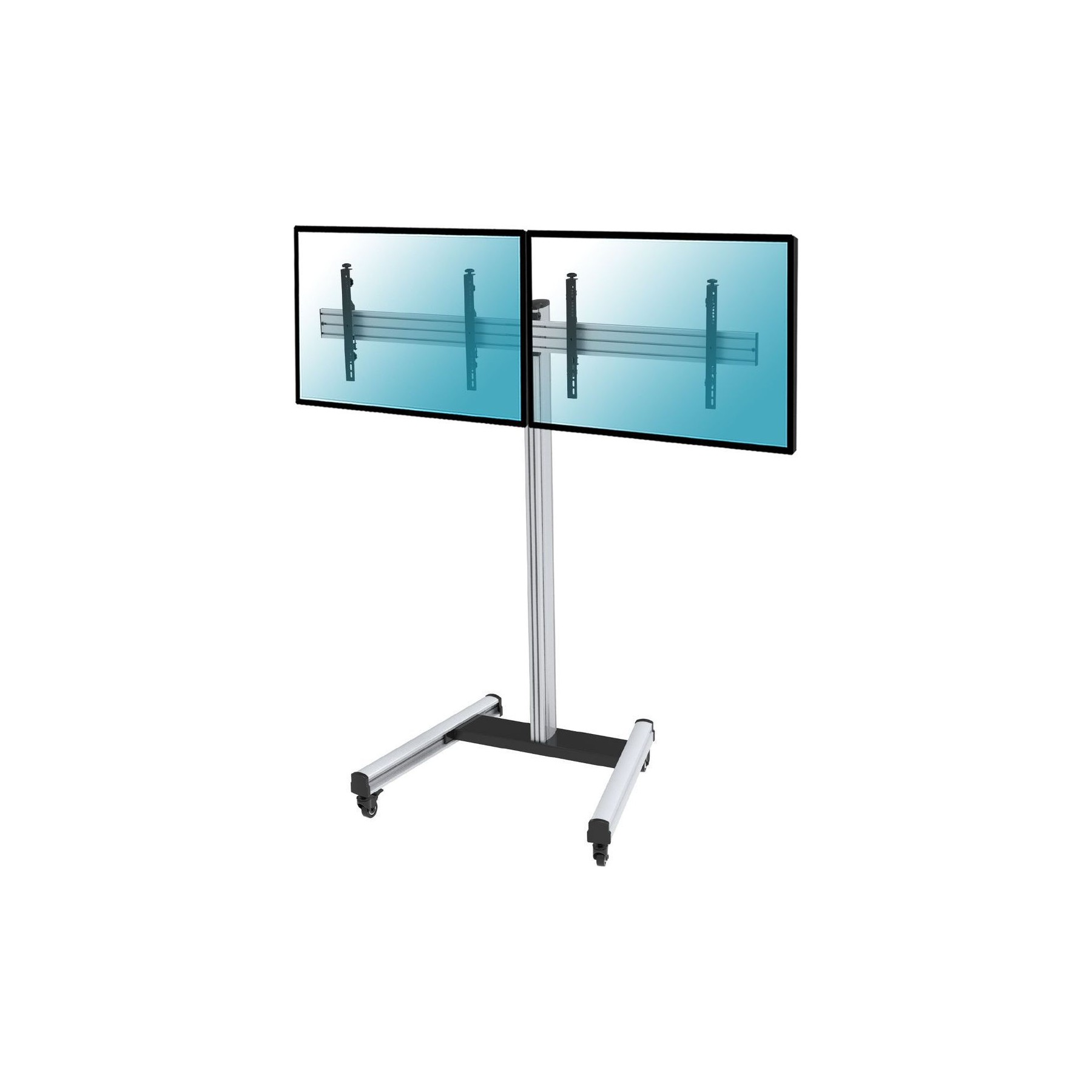 Pied TV KIMEX Support à roulettes 2 écrans TV 50"- 55"