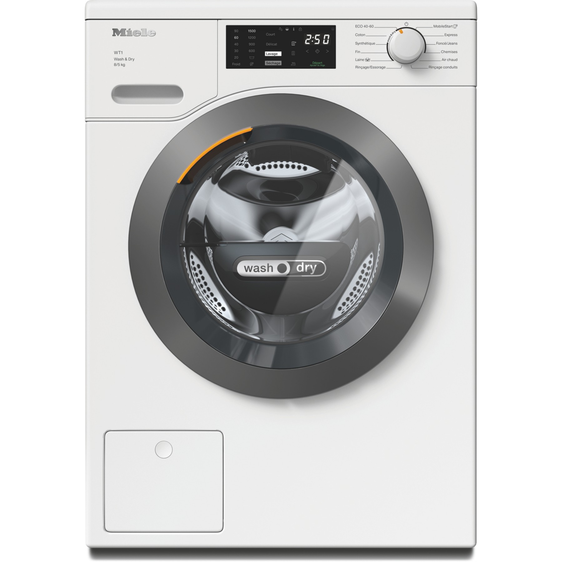 Lave linge séchant hublot MIELE WTD 160 WCS - 8/5 kg - 1500 tr/min - Classe D - Moteur induction