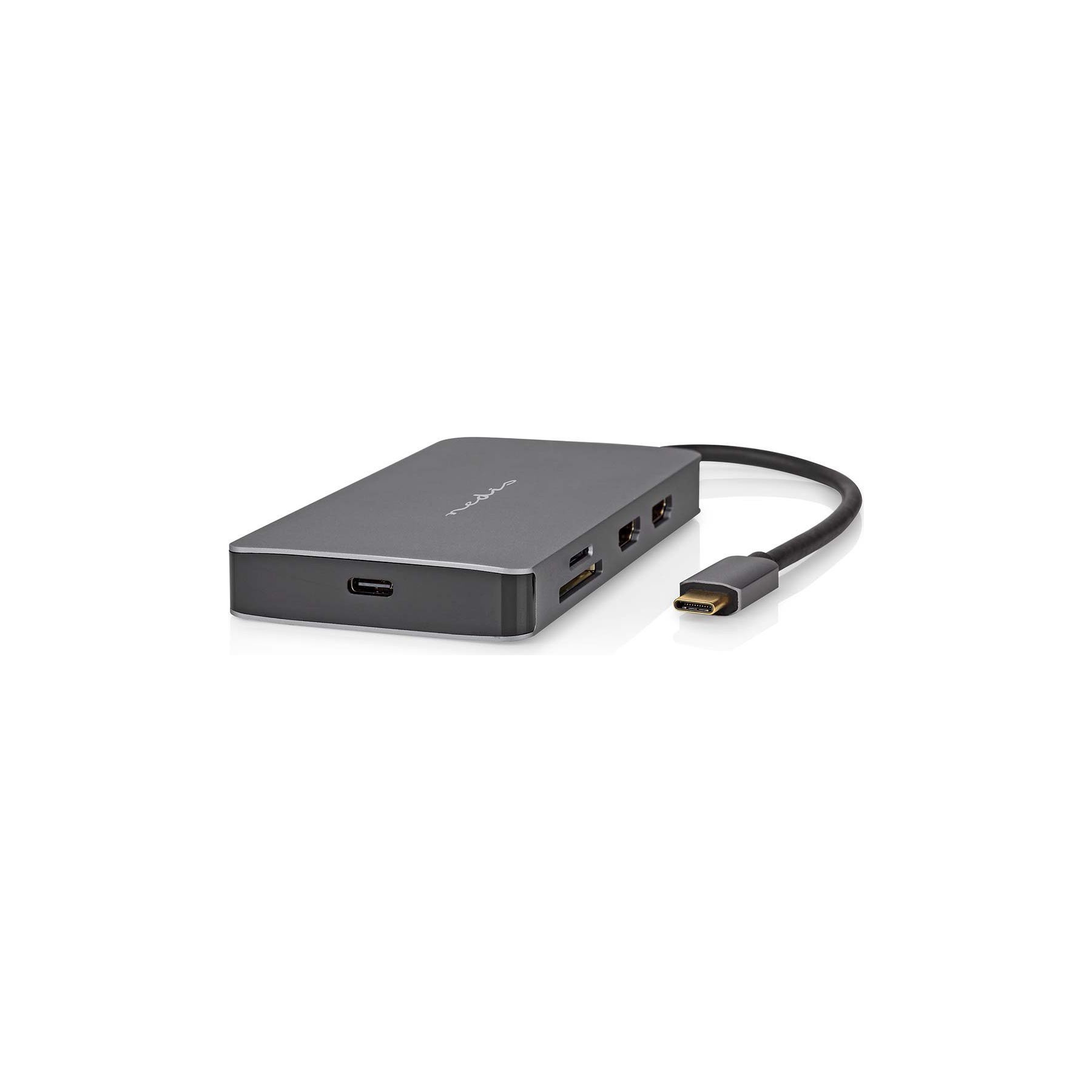 Hub NEDIS vers USB-C RJ45 / Micro SD / 2HDMI 4K
