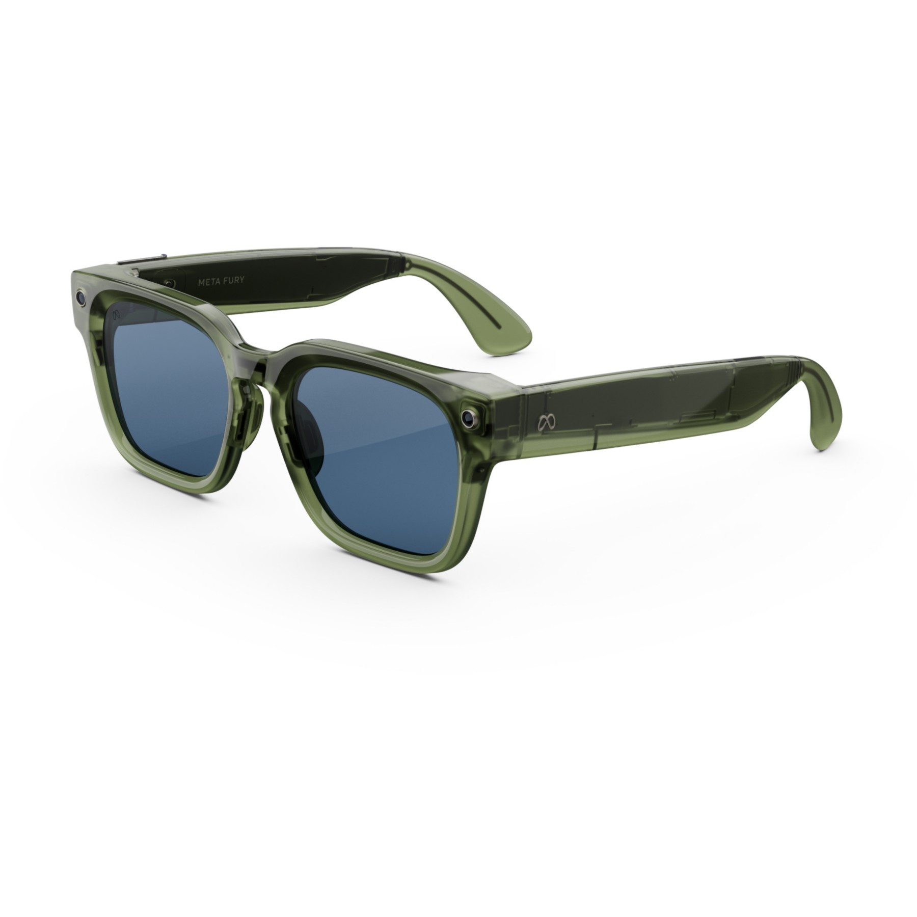 Lunettes connectées META Glasses Fury Vert foncé verres bleu clair