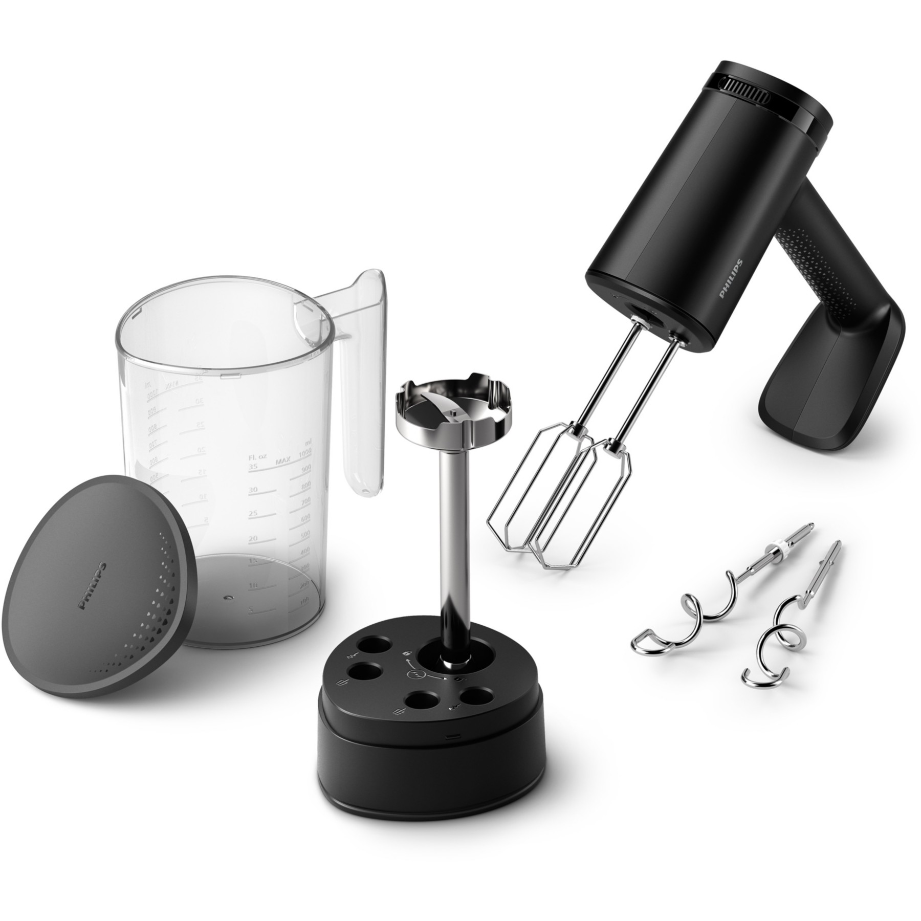 Batteur PHILIPS HR3781/10 batteur électrique Série 5000 2-en-1 noir, écran LED, 500W