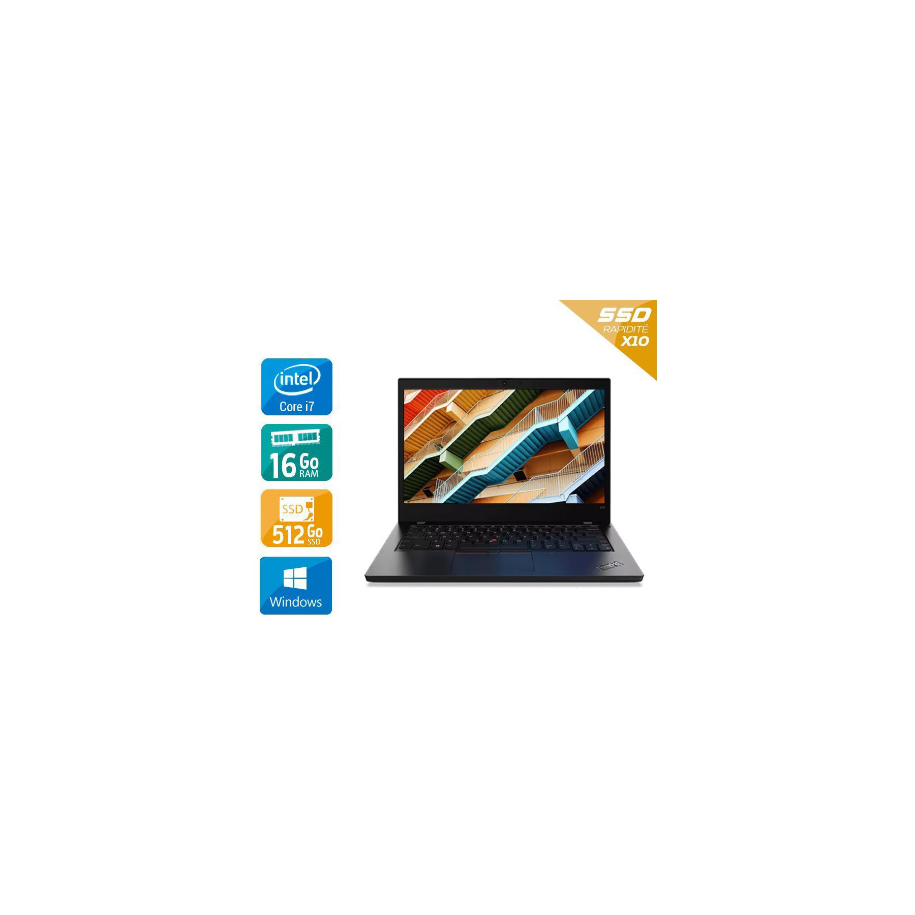 Ordinateur portable LENOVO THINKPAD L14 G1 I5 Gen10 16G 480 SSD Reconditionné