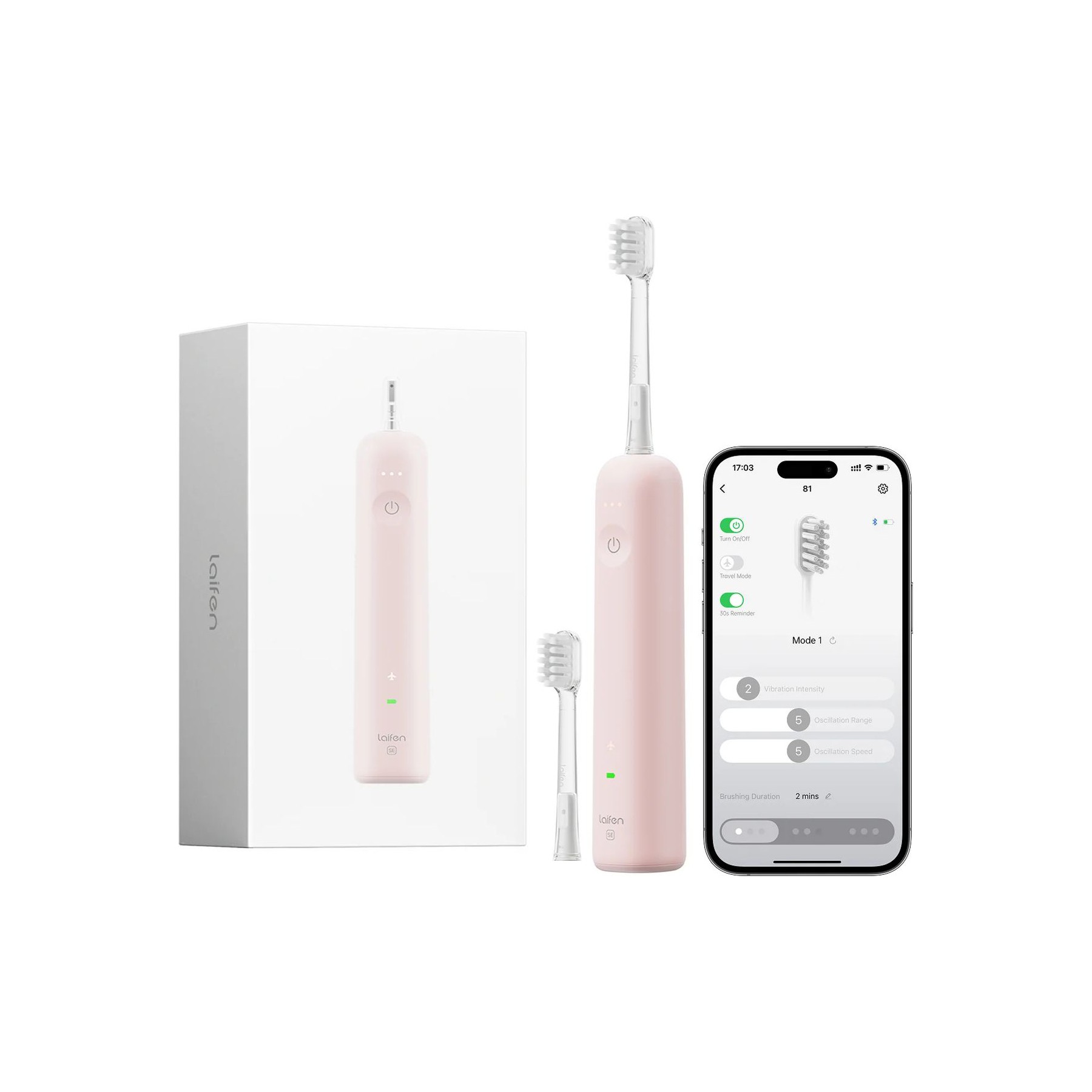 Brosse à dents électrique LAIFEN Wave spécial - Rose
