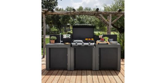 Meuble de cuisine extérieure ENO CLASSIC 3 Modules Gris Cargo PMOD703M
