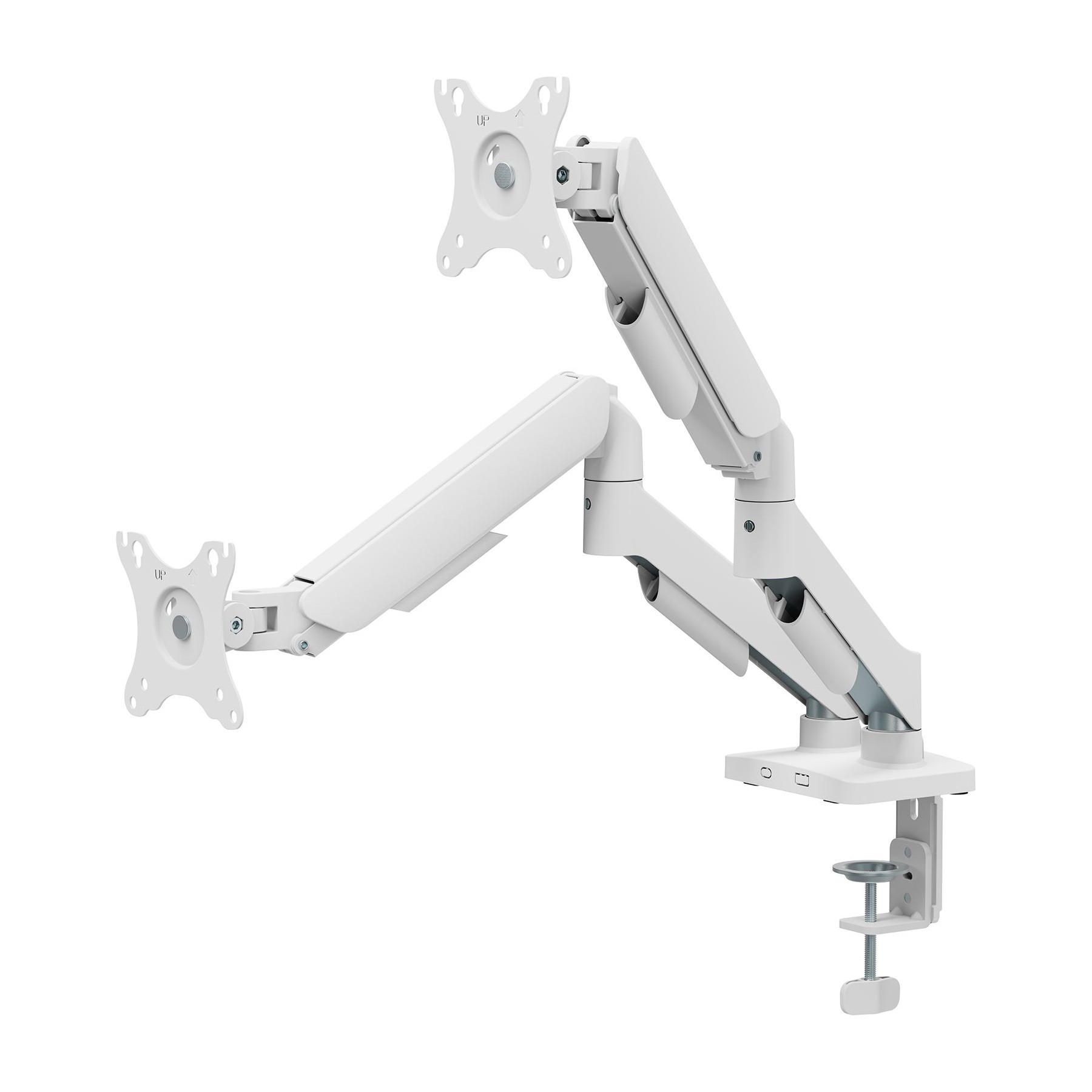 Pied TV KIMEX Support écran PC 2 écrans 17"-32", Blanc