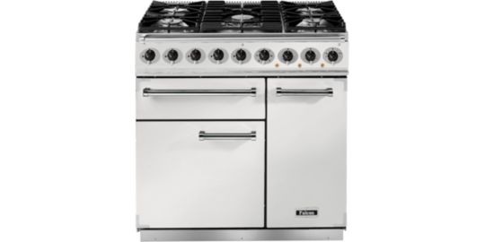 Piano de cuisson gaz FALCON Semi Pro DELUXE 90 BLANC NICKEL BROSSÉ