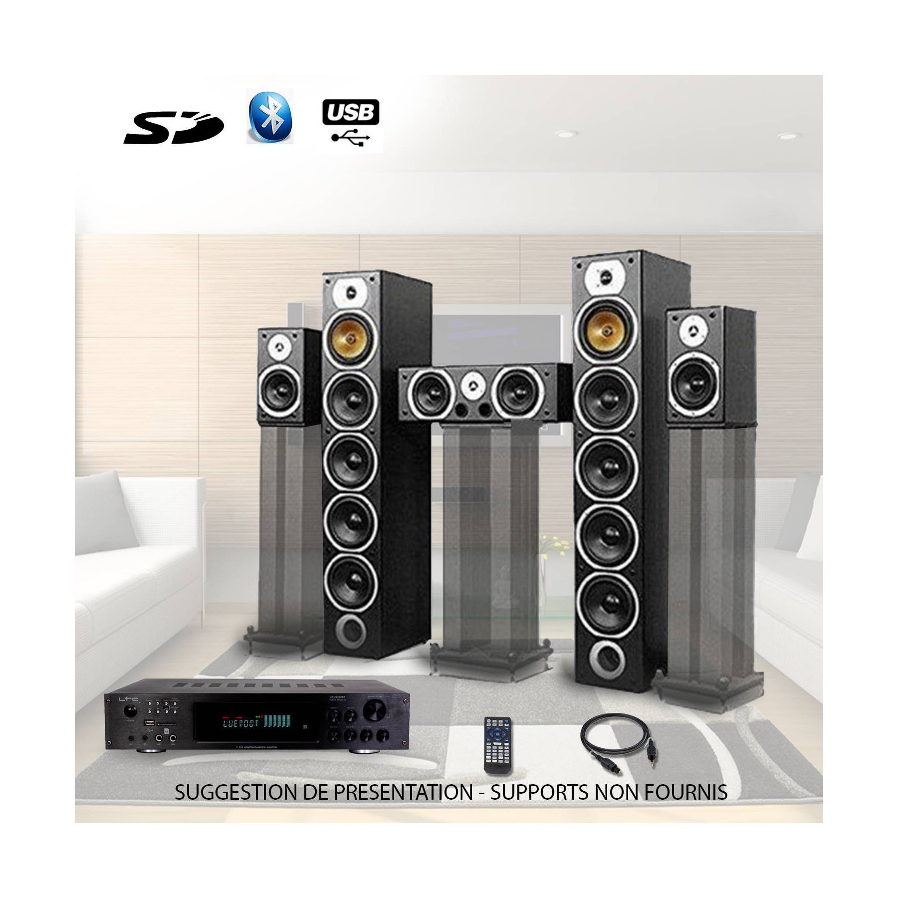 Home Cinema 5.1 BENG enceintes 1240W et ampli ATM8000 Bluetoo