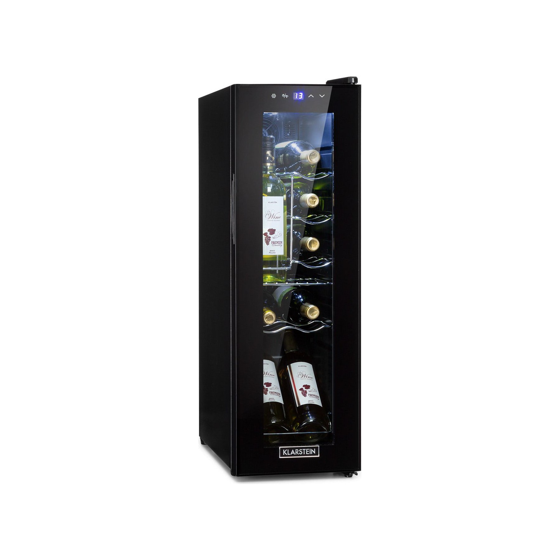 Cave à vin de service KLARSTEIN Shiraz 12 Slim Uno - Noir