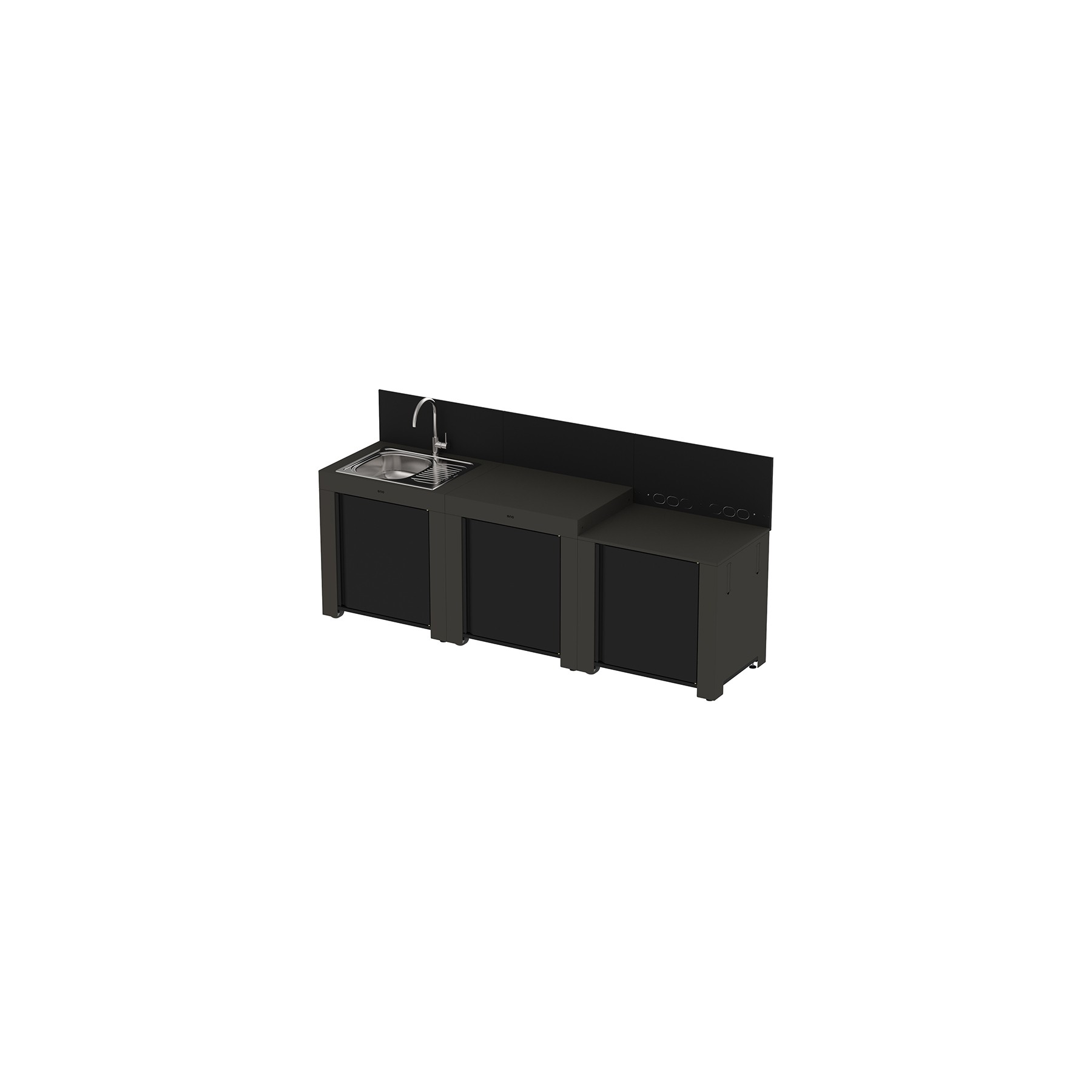 Meuble de cuisine extérieure ENO CLASSIC 3 Modules Gris Cargo PMOD703M