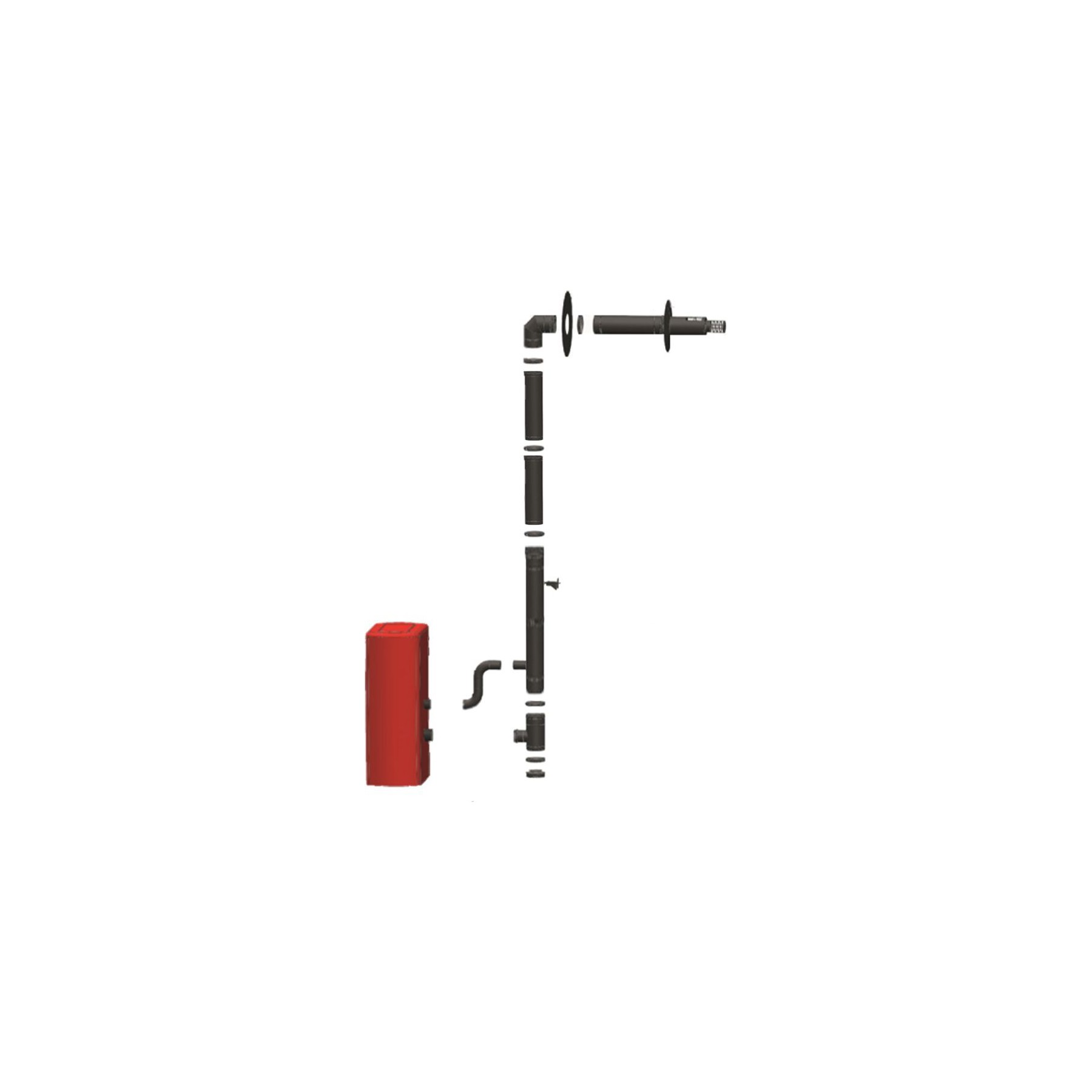 Accessoire cheminée SANNOVER Kit Ventouse Ø80/125 Racc Derrière