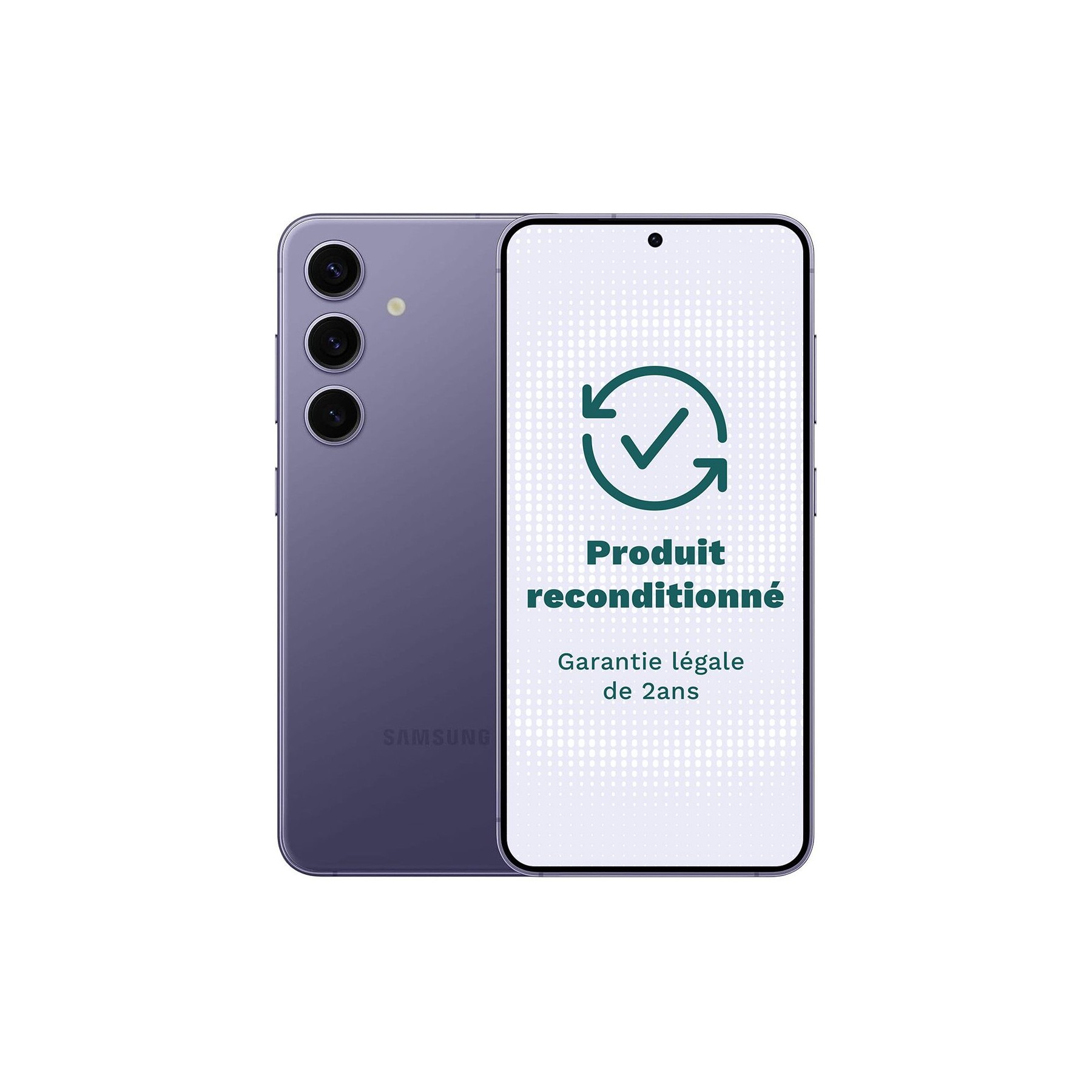 Smartphone SAMSUNG Galaxy S24 Violet 128Go Excellent État avec Batterie Neuve - Reconditionné