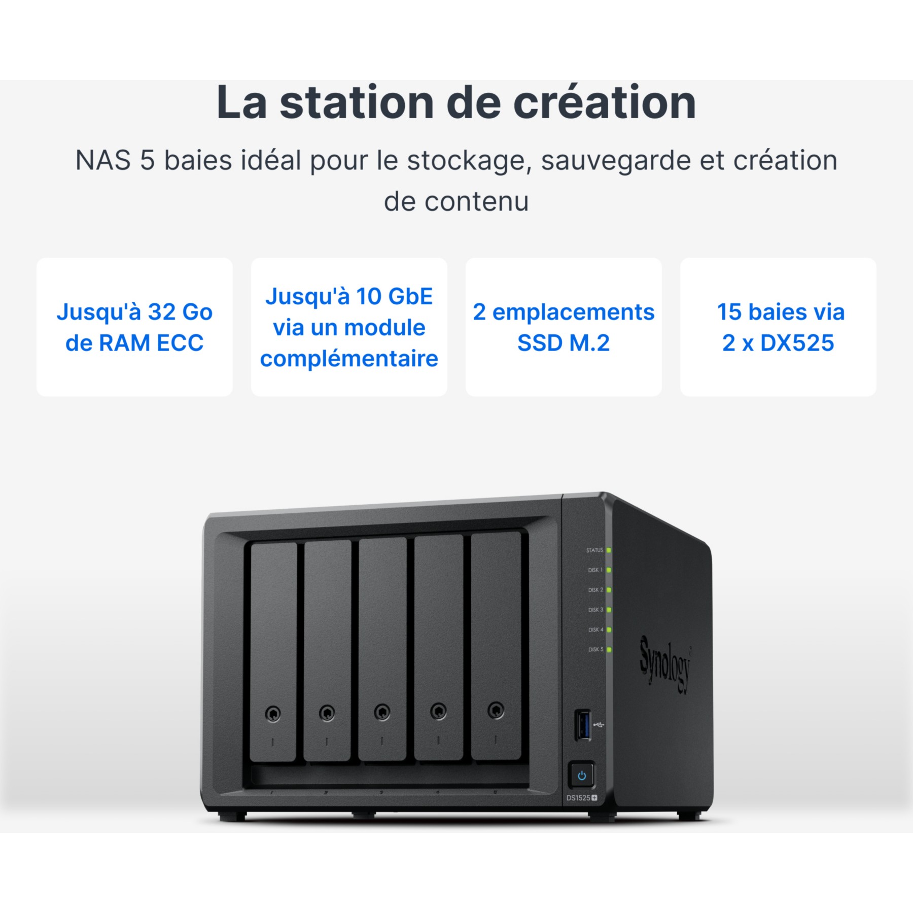 Serveur NAS SYNOLOGY DS1525+