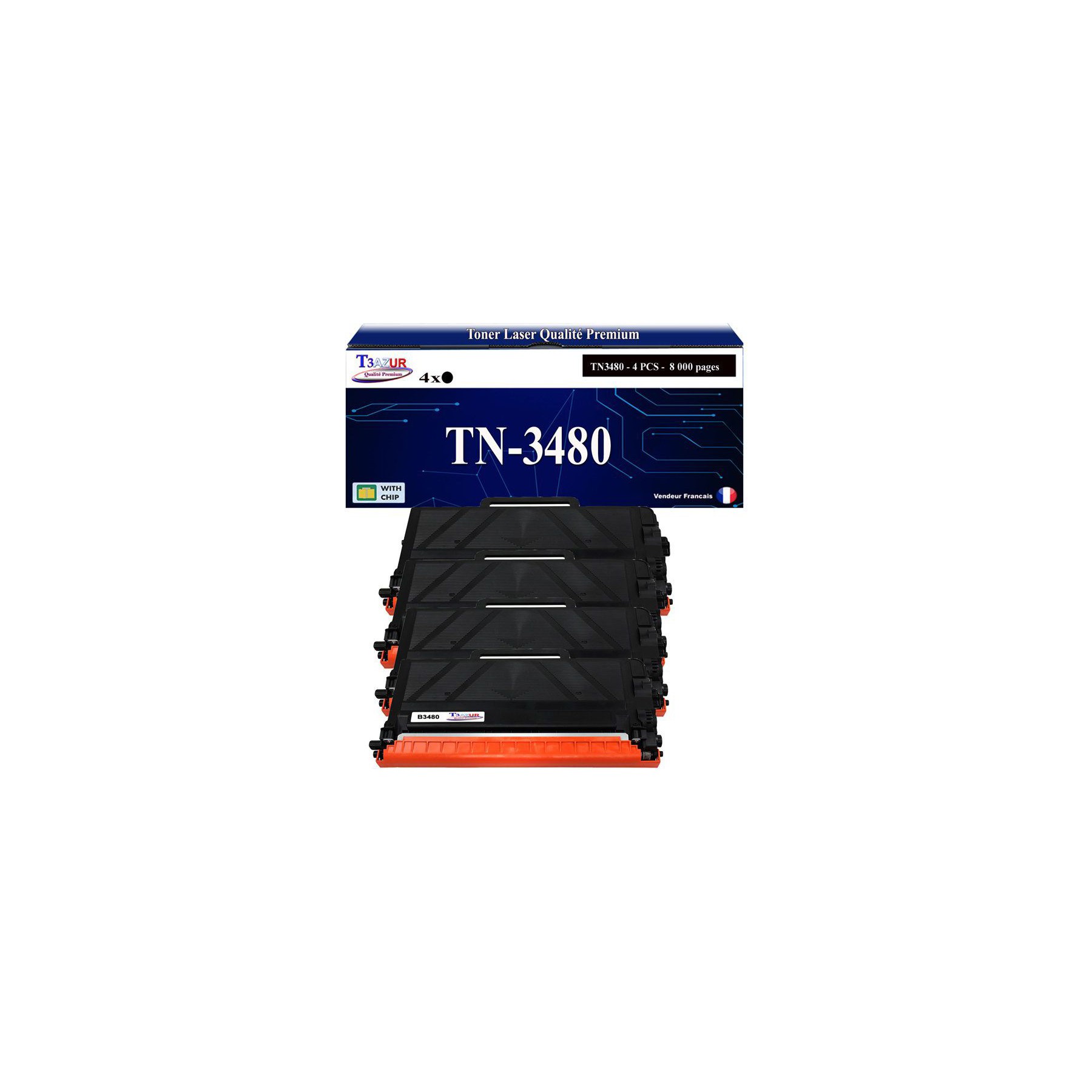 Toner T3AZUR Pour Brother MFC-L6800DW MFC-L6900DW x4