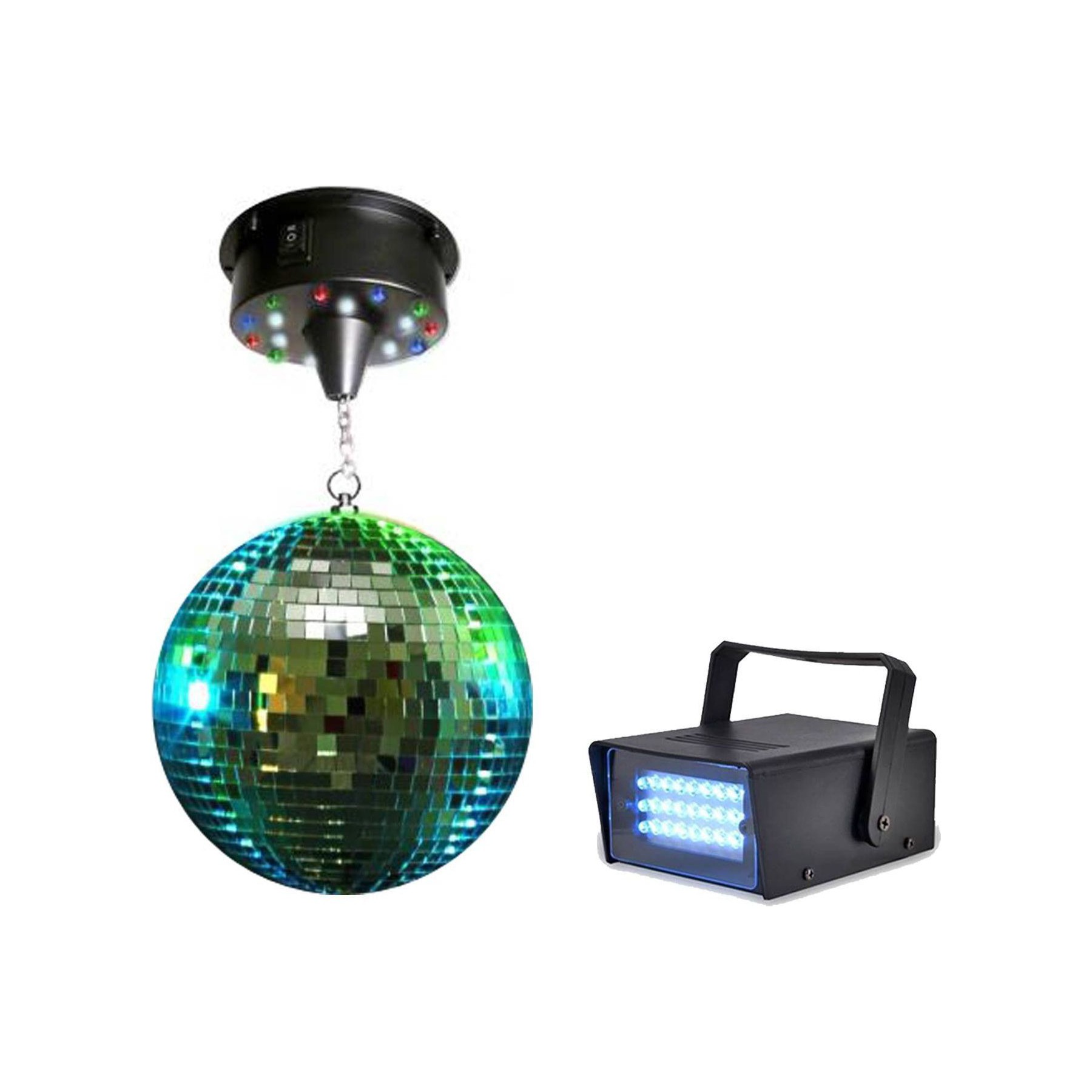 Jeu de lumières LYTOR Boule à facettes 20cm + moteur 18 LED +