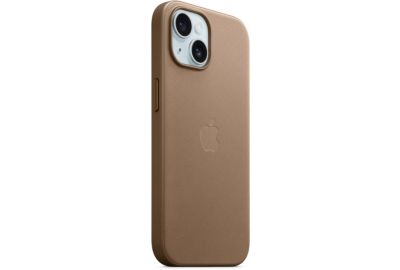 Coque APPLE iPhone 15 MagSafe tissage fin Taupe