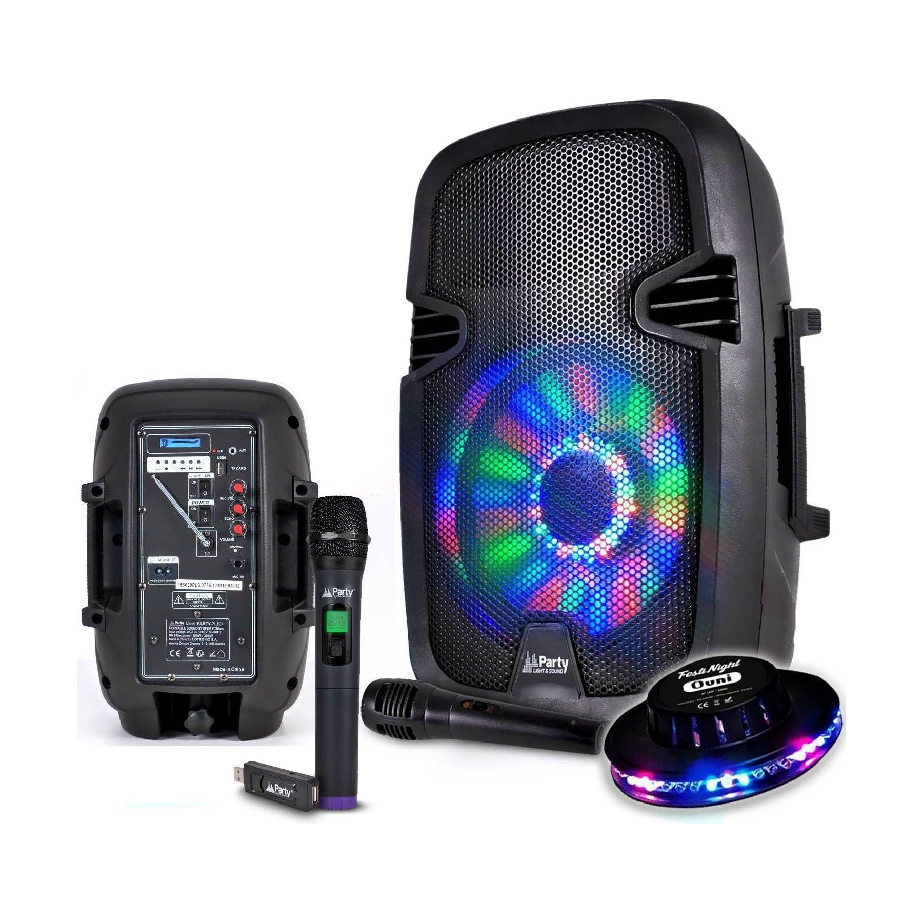 Pack sono PARTY LIGHT&SOUND Enceinte karaoké mobile batterie PARTY7