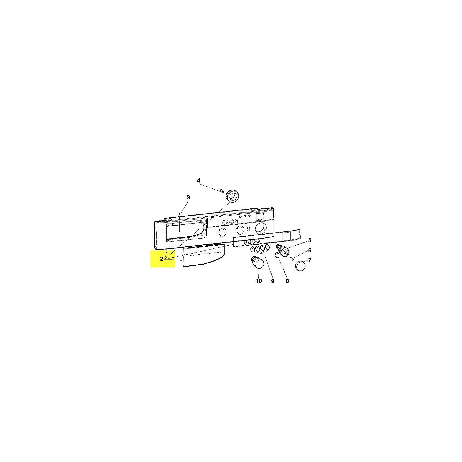 Bandeau ARISTON tableau de bord + poignee complet