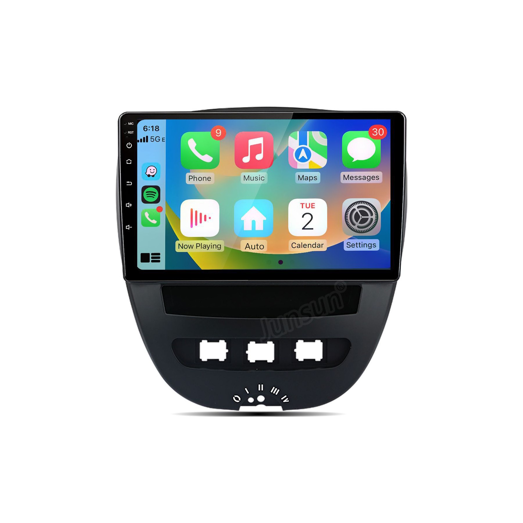 Autoradio connecté JUNSUN pour Peugeot 107 2005-2014 Carplay