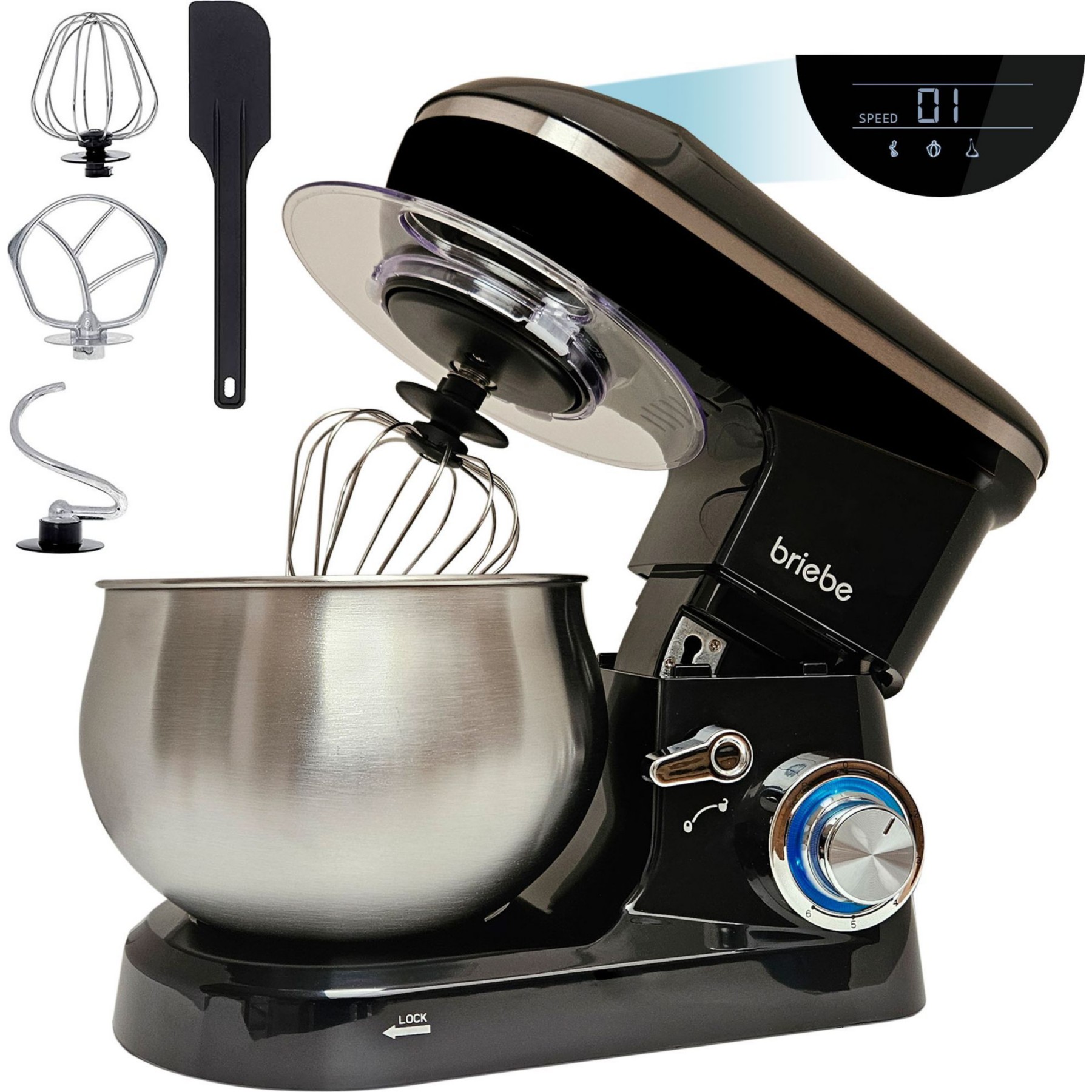 Robot pâtissier BRIEBE Boulangerie Cuisine KM1164 5L 6 Vitesses